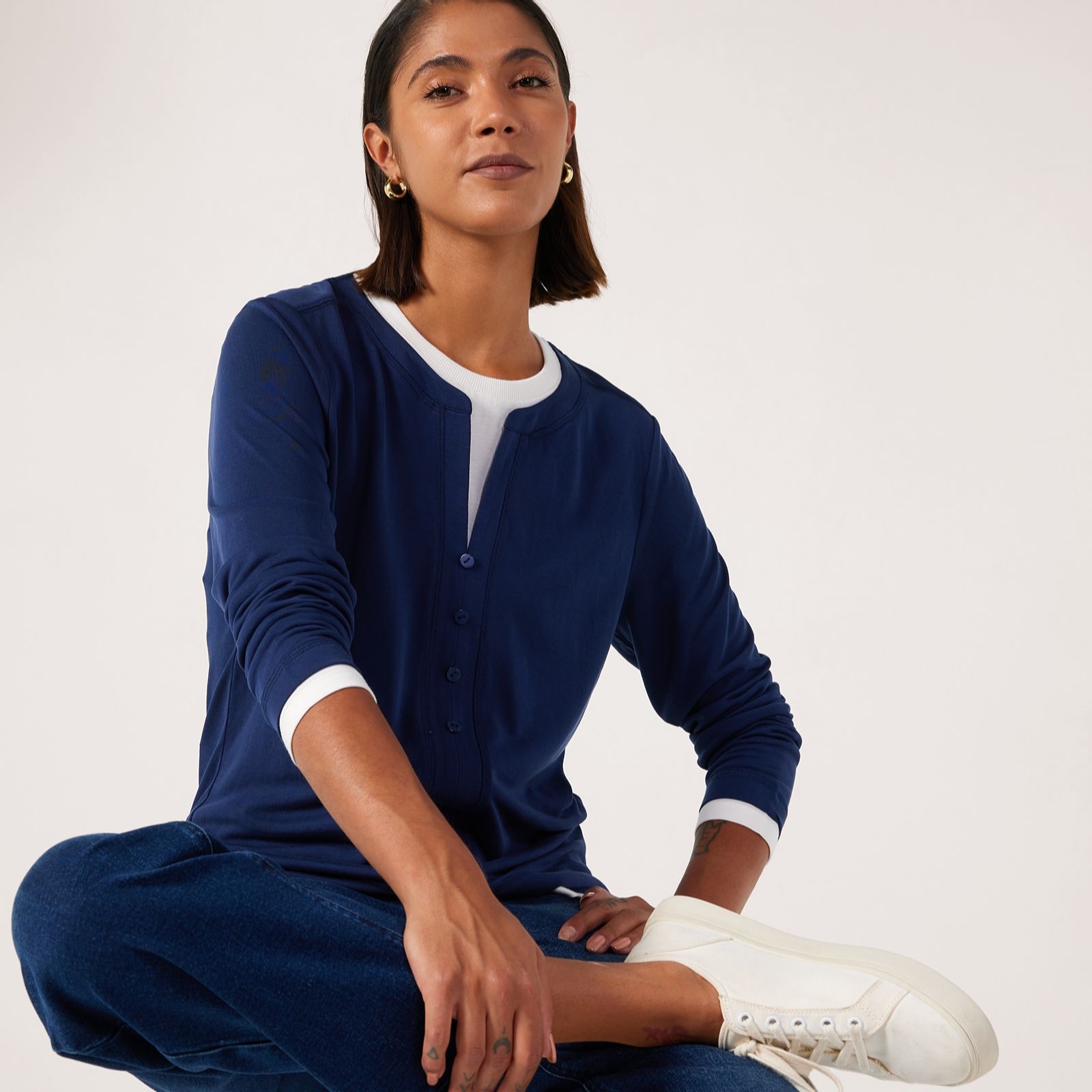 Ben de Lisi Layered Jersey Top