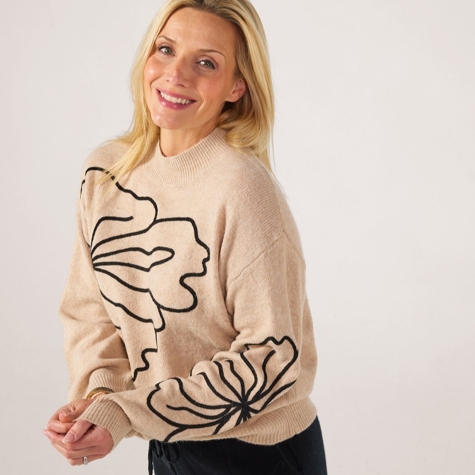 JDY Jella Floral Detail Knitted Jumper