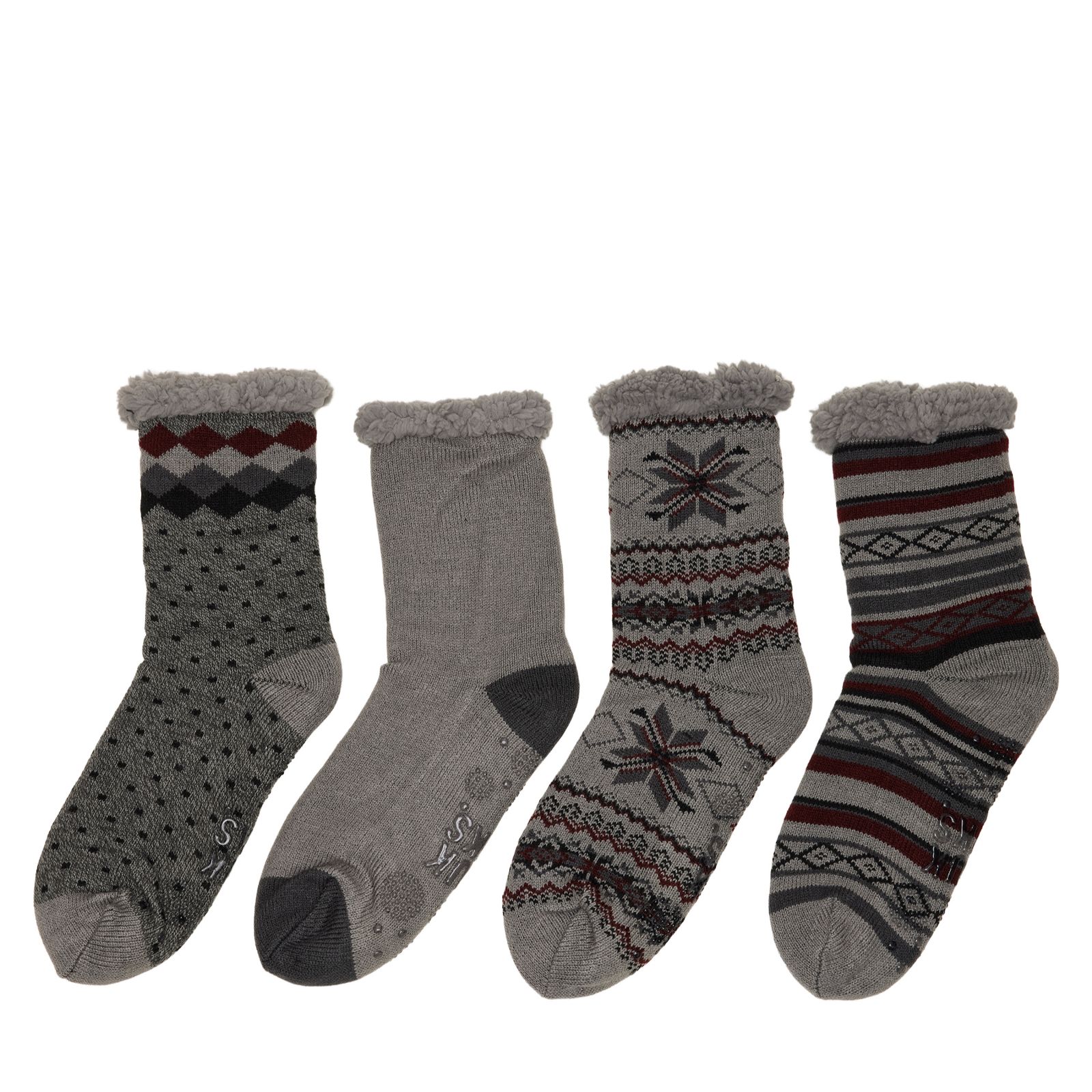 Muk Luks Men's 4 Pack Shea Infused Slipper Socks