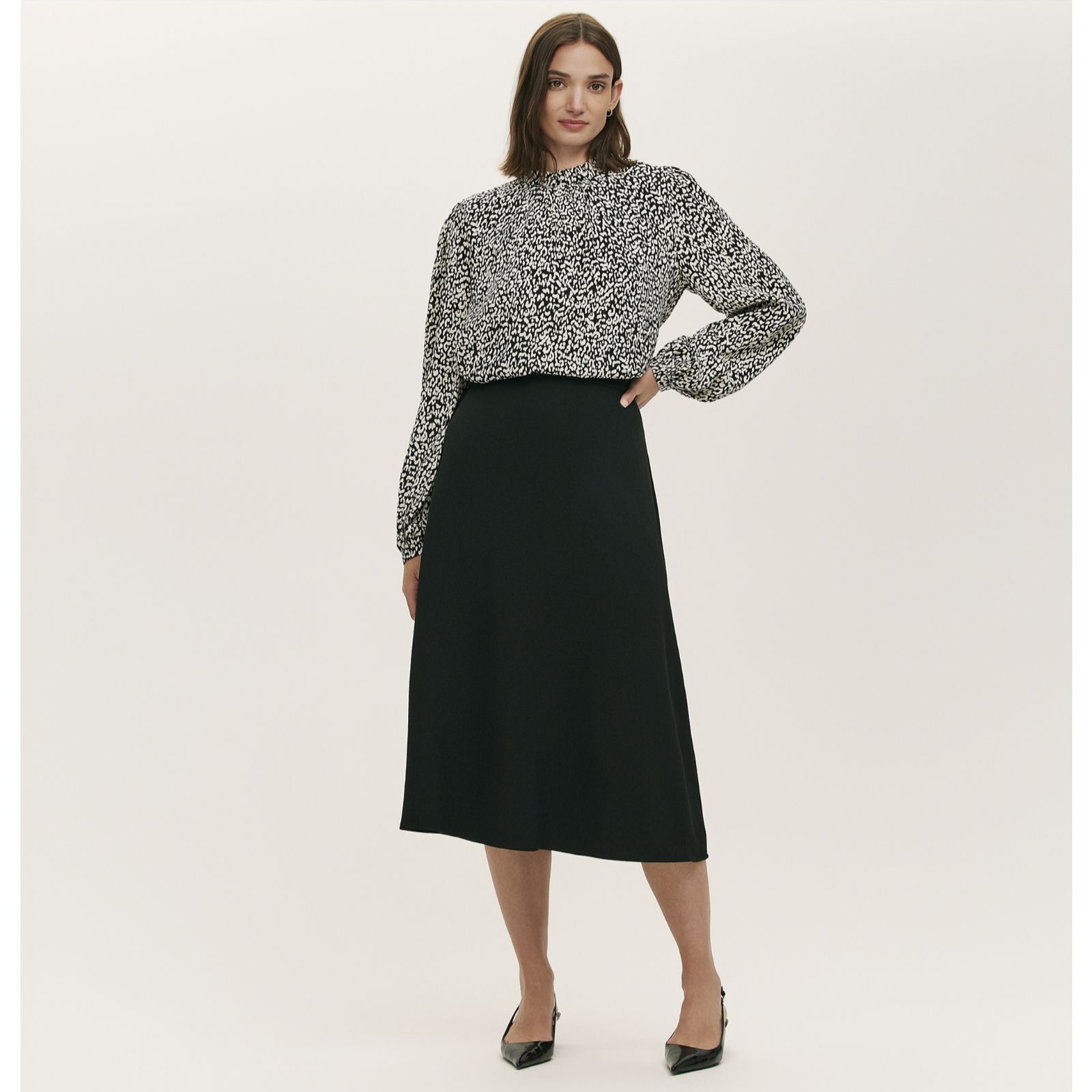Finery London Ramona Rich Crepe Midi Skirt