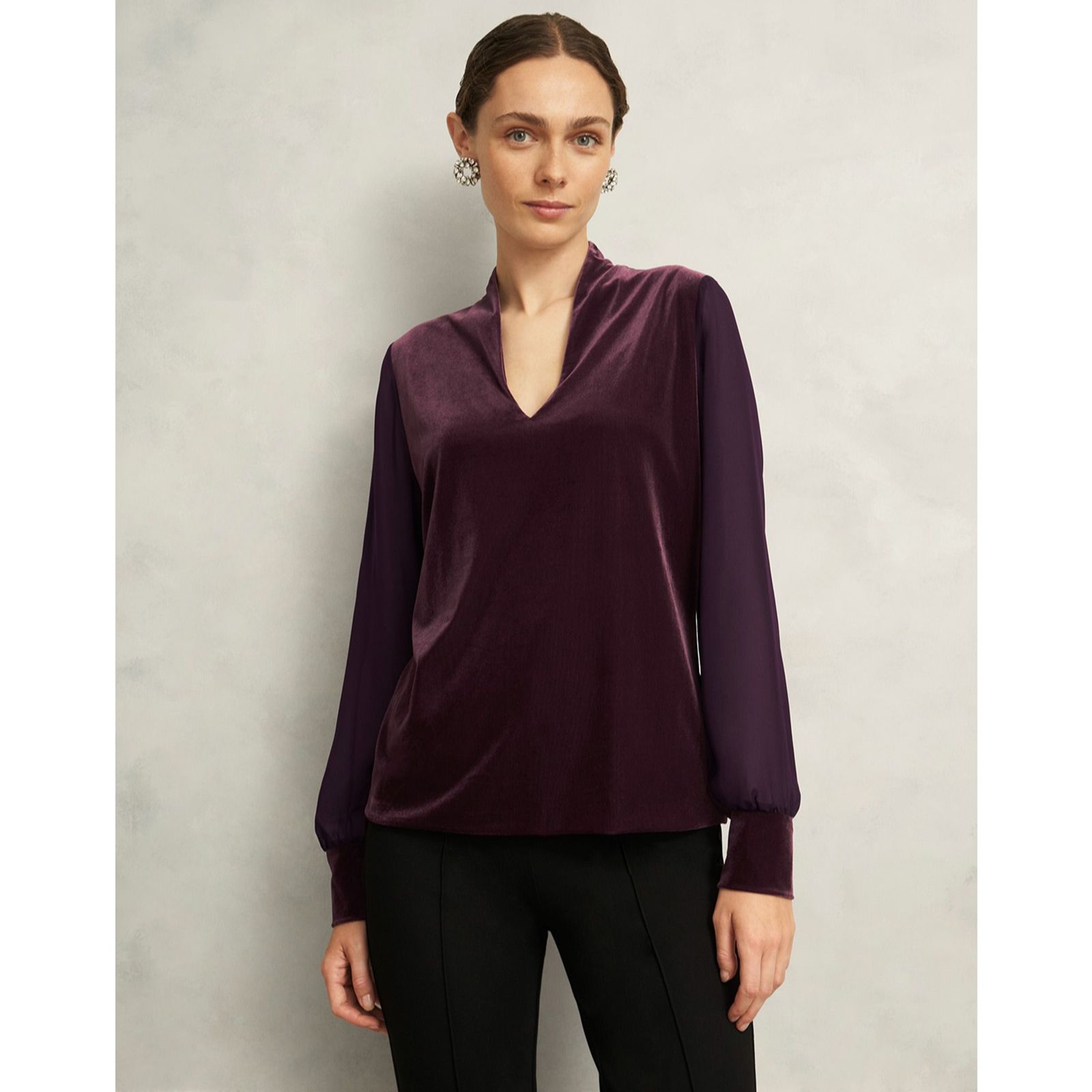 Hobbs London Aimee Velvet Top
