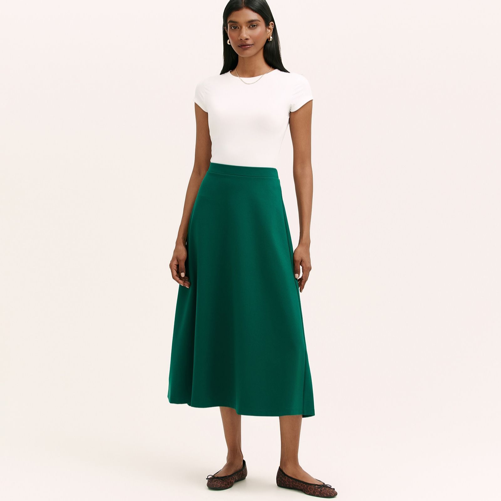 Finery London Ruth Ponte Stretch Midi Swing Skirt