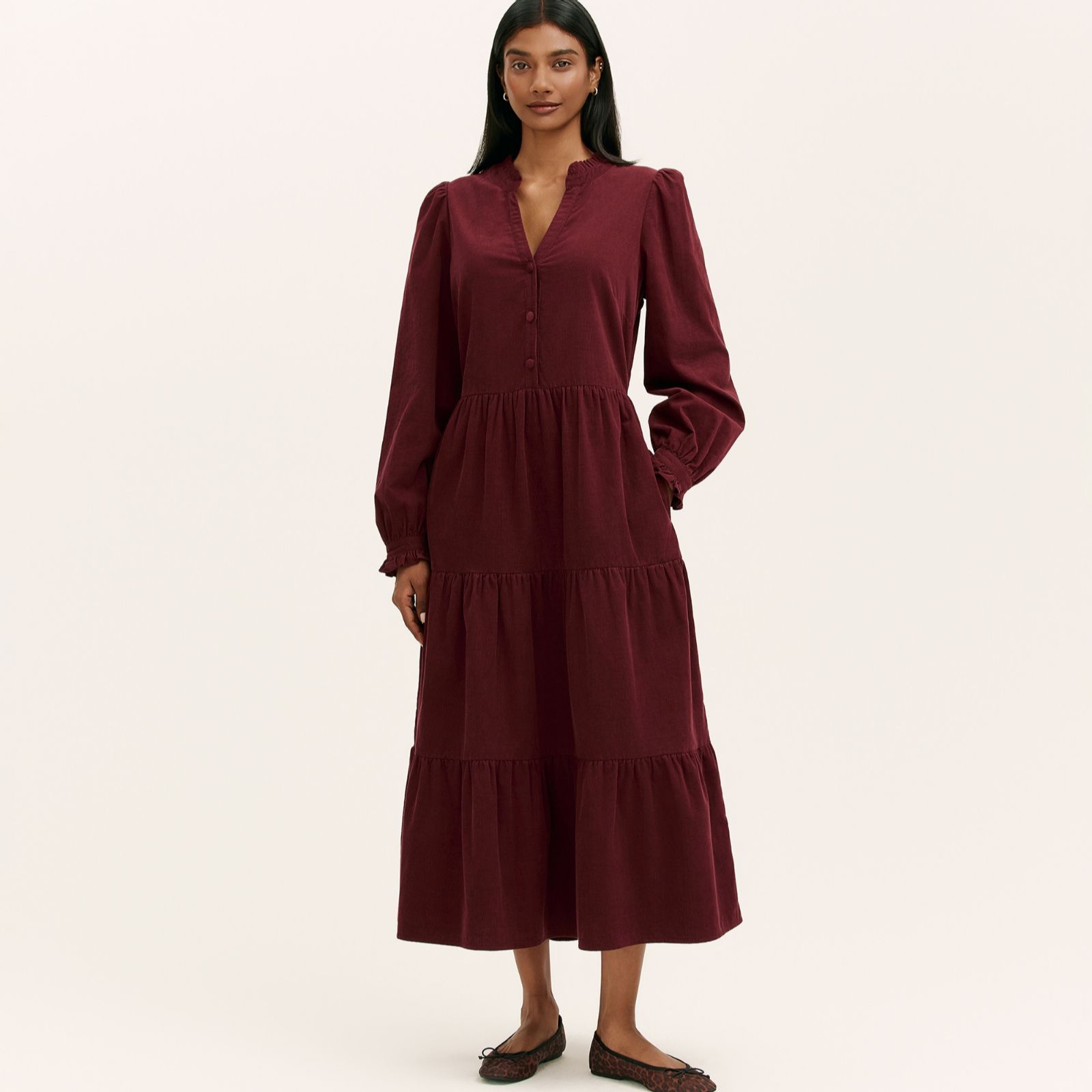 Finery London Gianna Corduroy Midi Dress