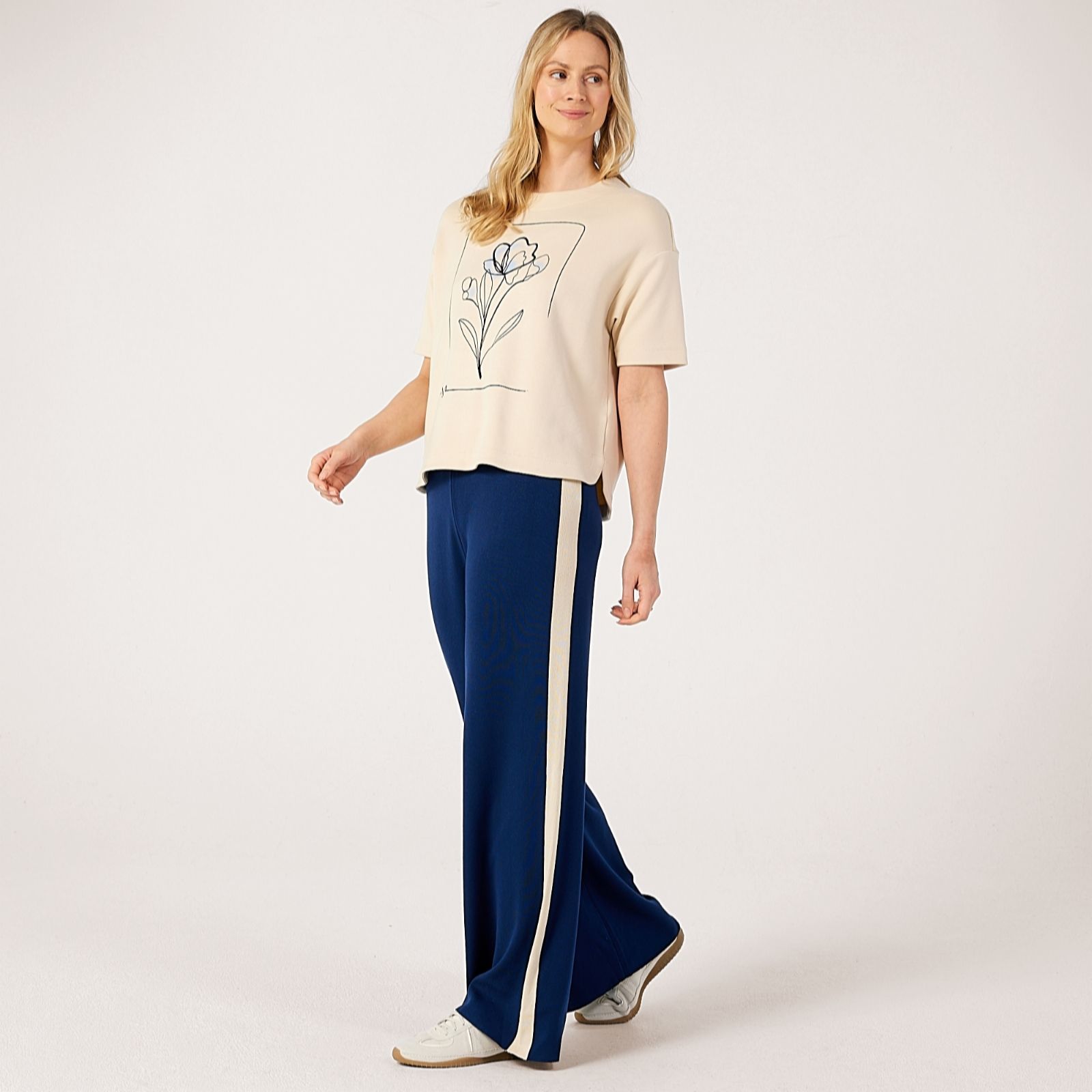 Izabel London Striped Edge Trouser