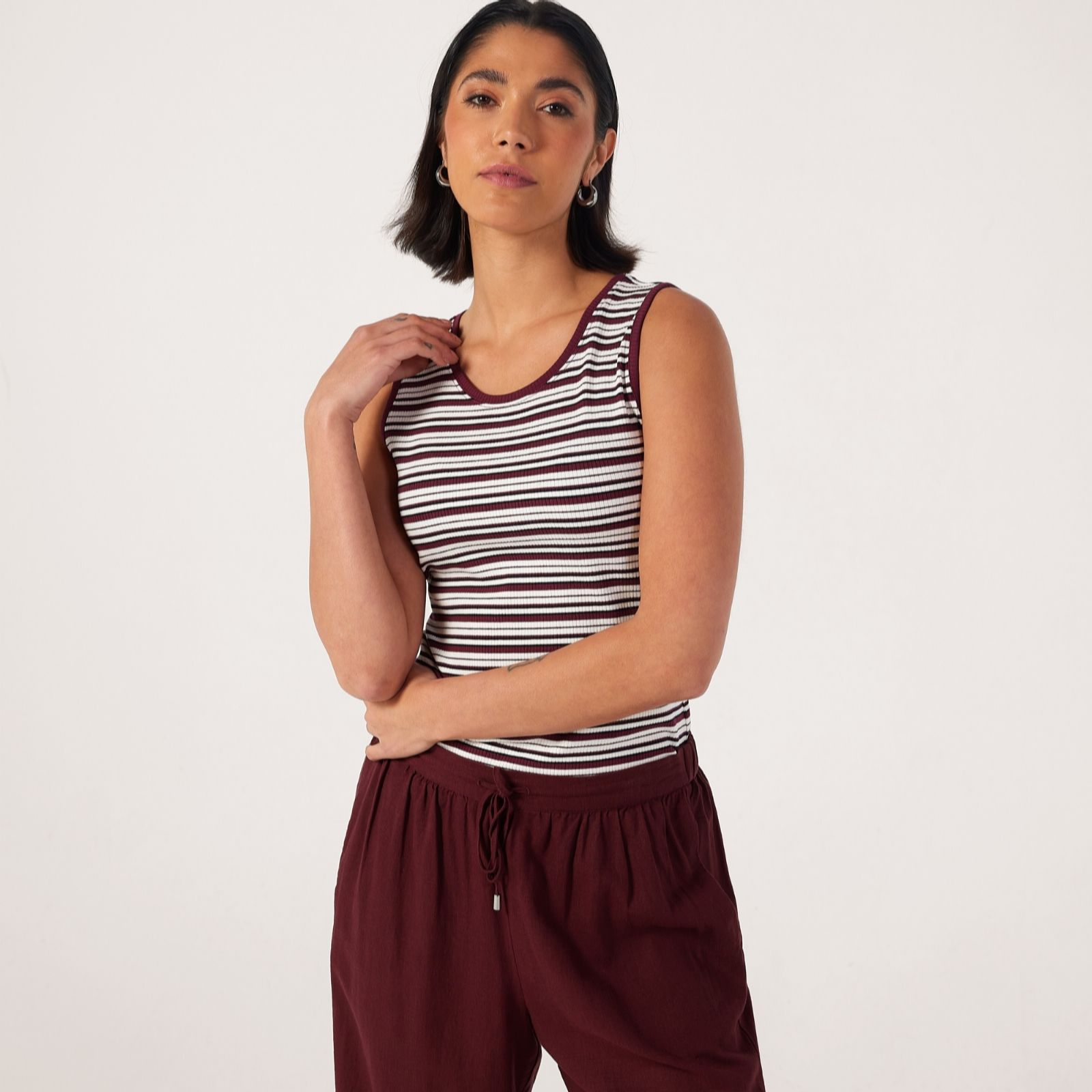 Ben de Lisi Striped Ribbed Vest