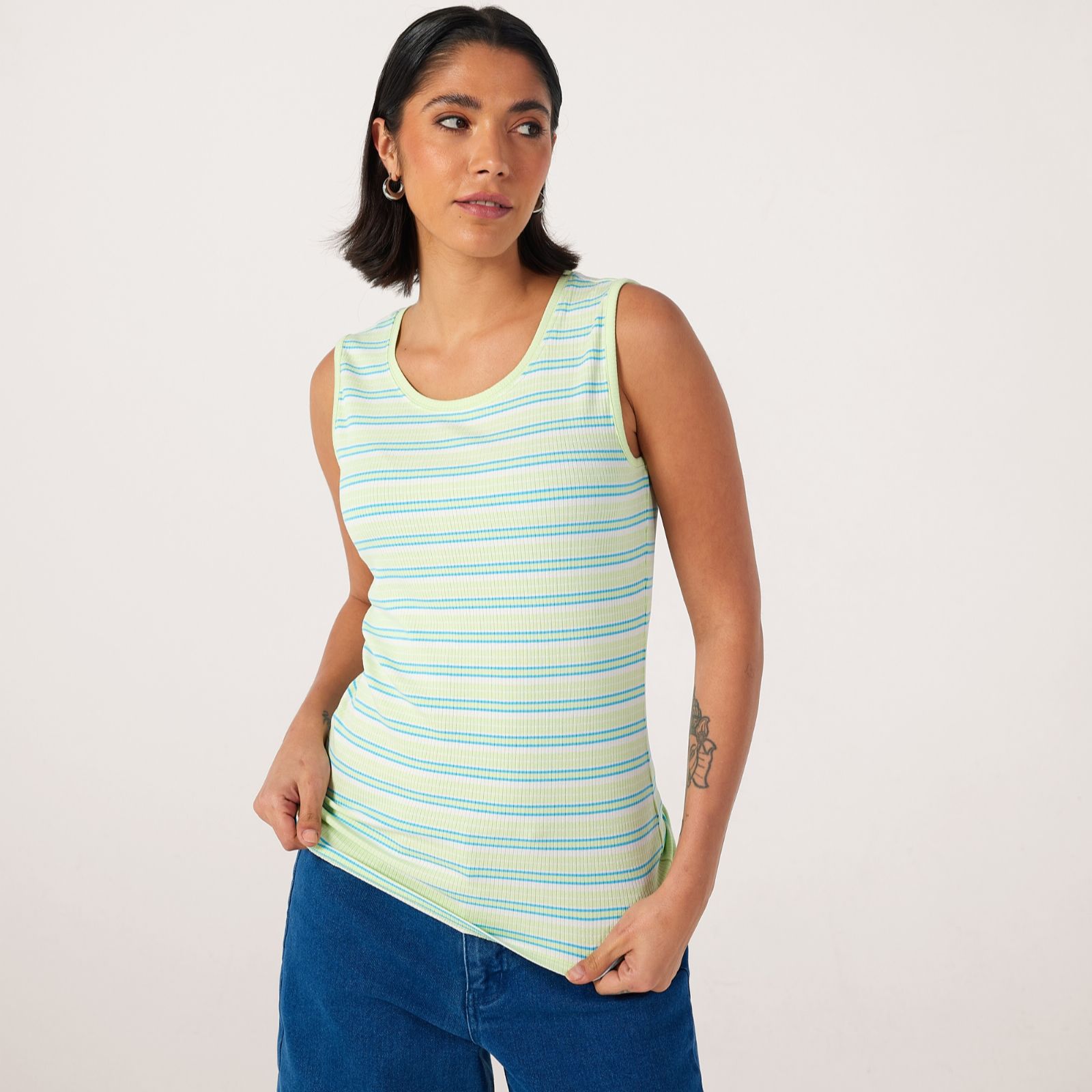 Ben de Lisi Striped Ribbed Vest