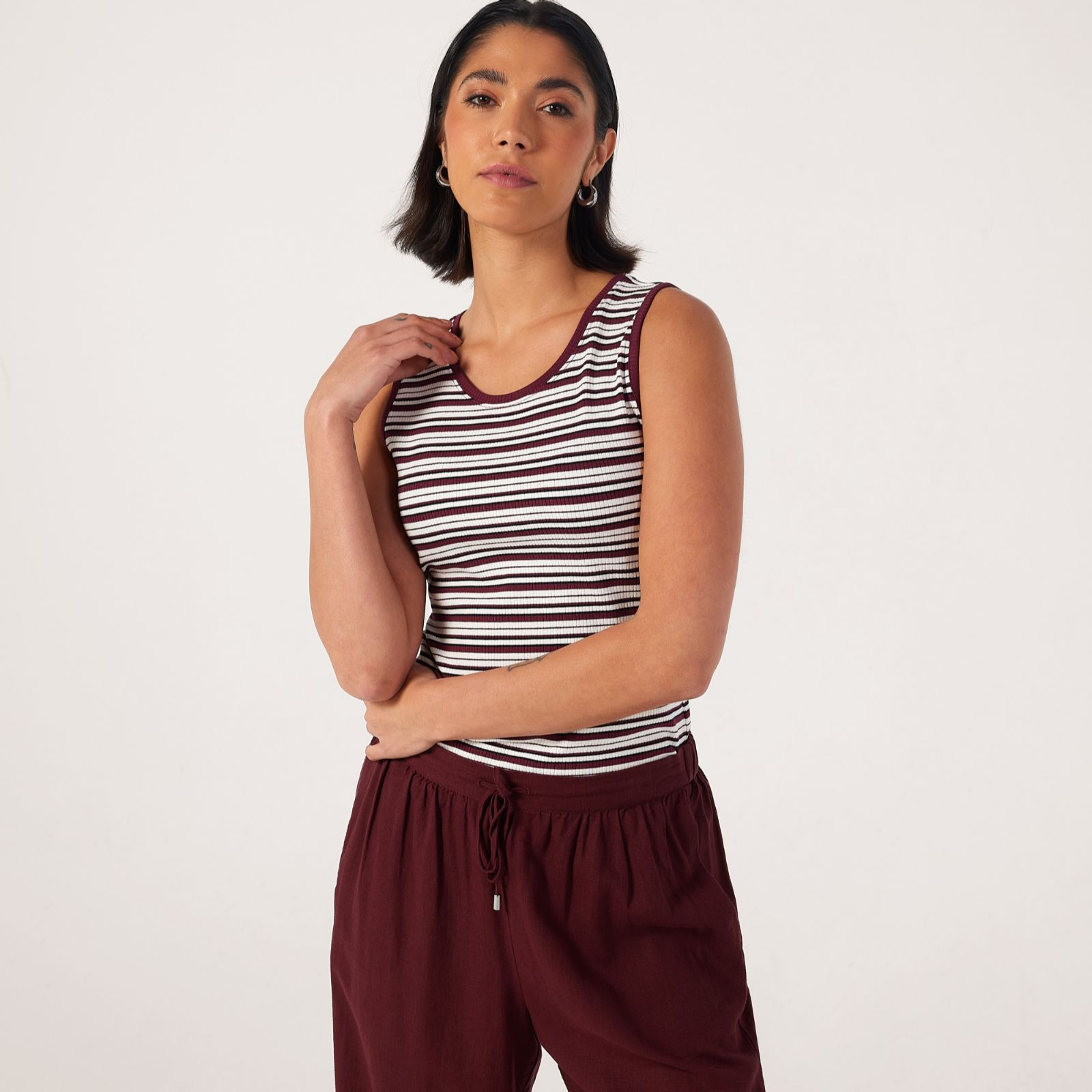Ben de Lisi Striped Ribbed Vest
