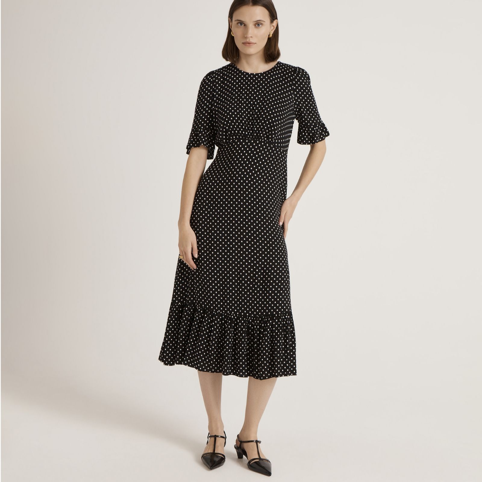 Finery London Sylvie Viscose Spot Print Dress Standard