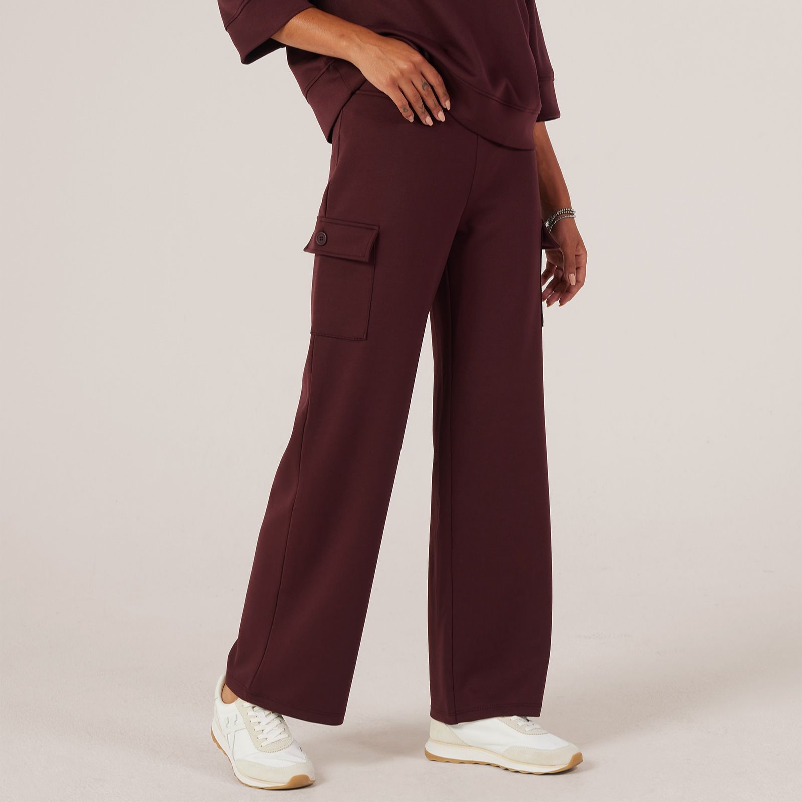Kim & Co Scuba Jersey Kim Wide Leg Cargo Trousers