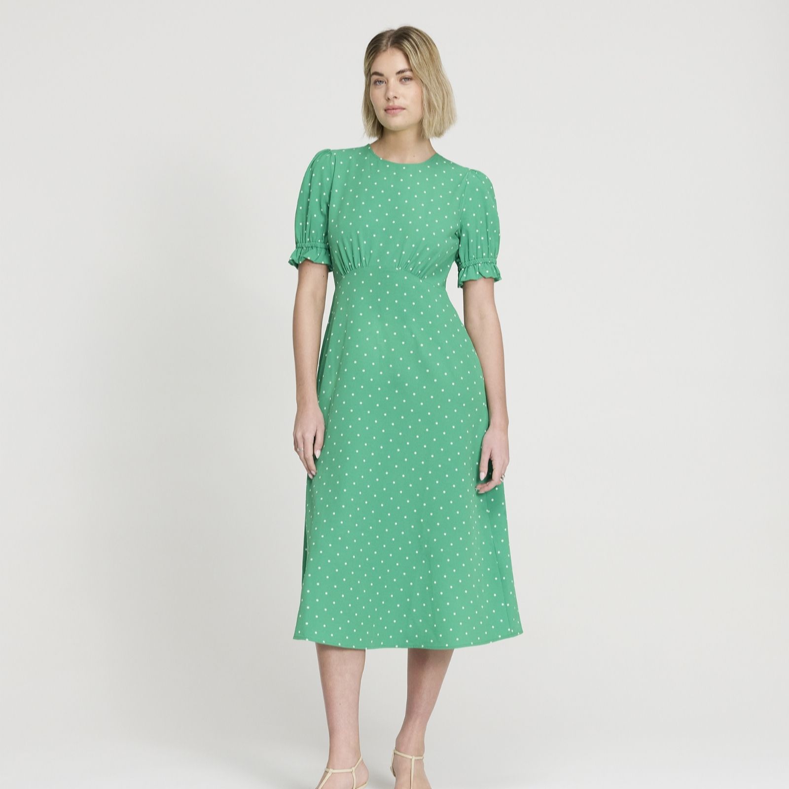 Finery London Mela Spot Print Midi Dress Petite