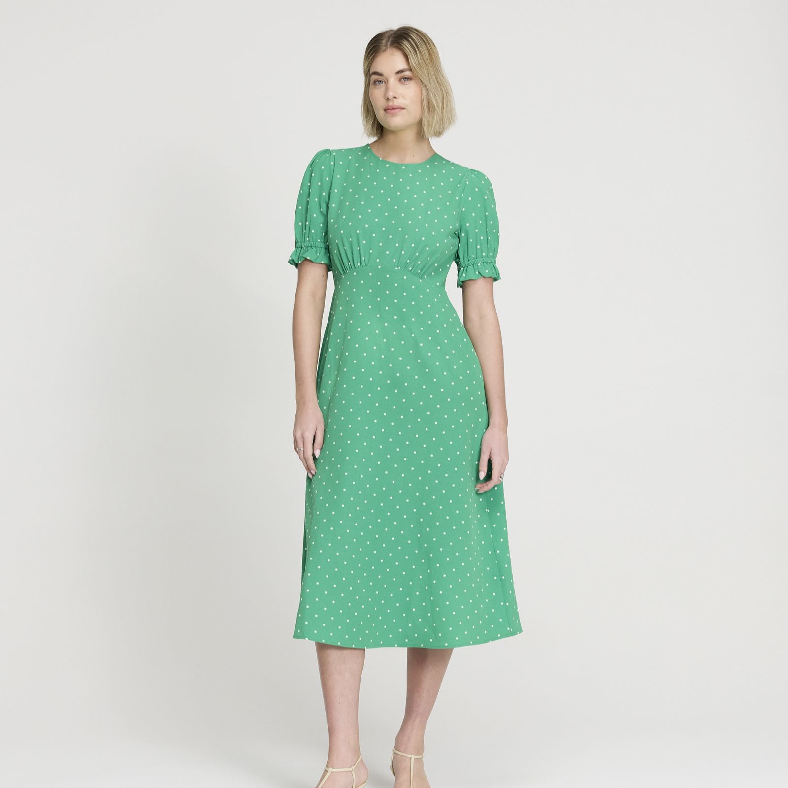 Finery London Mela Spot Print Midi Dress Petite