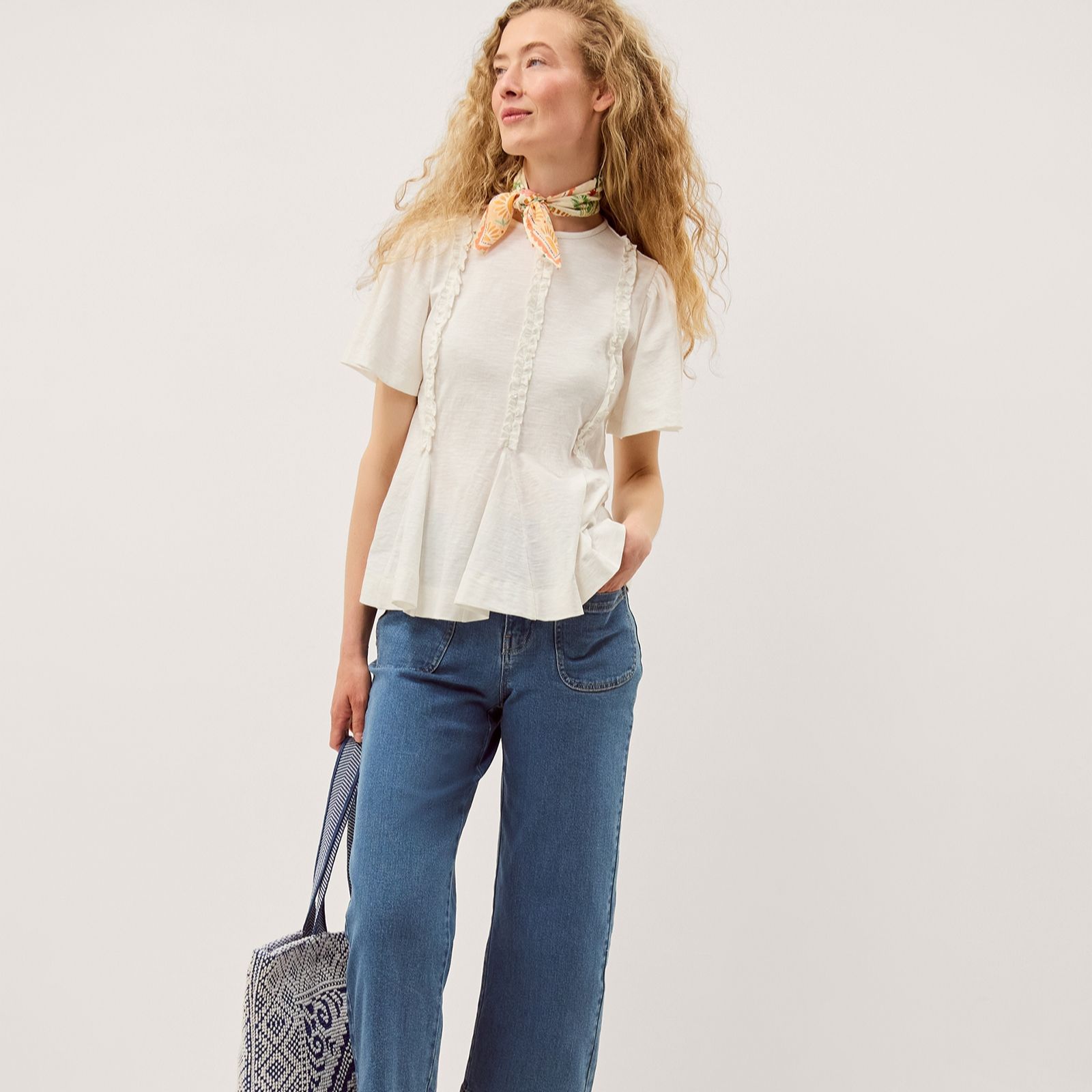 Monsoon Ria Ruffle Jersey Top
