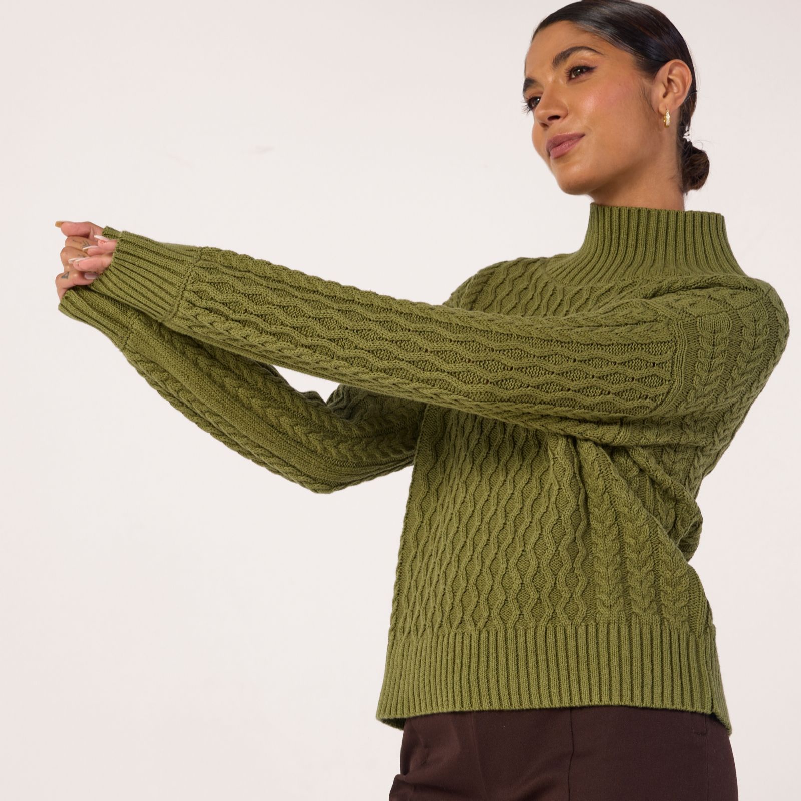 Ben de Lisi Cable Funnel Neck Jumper