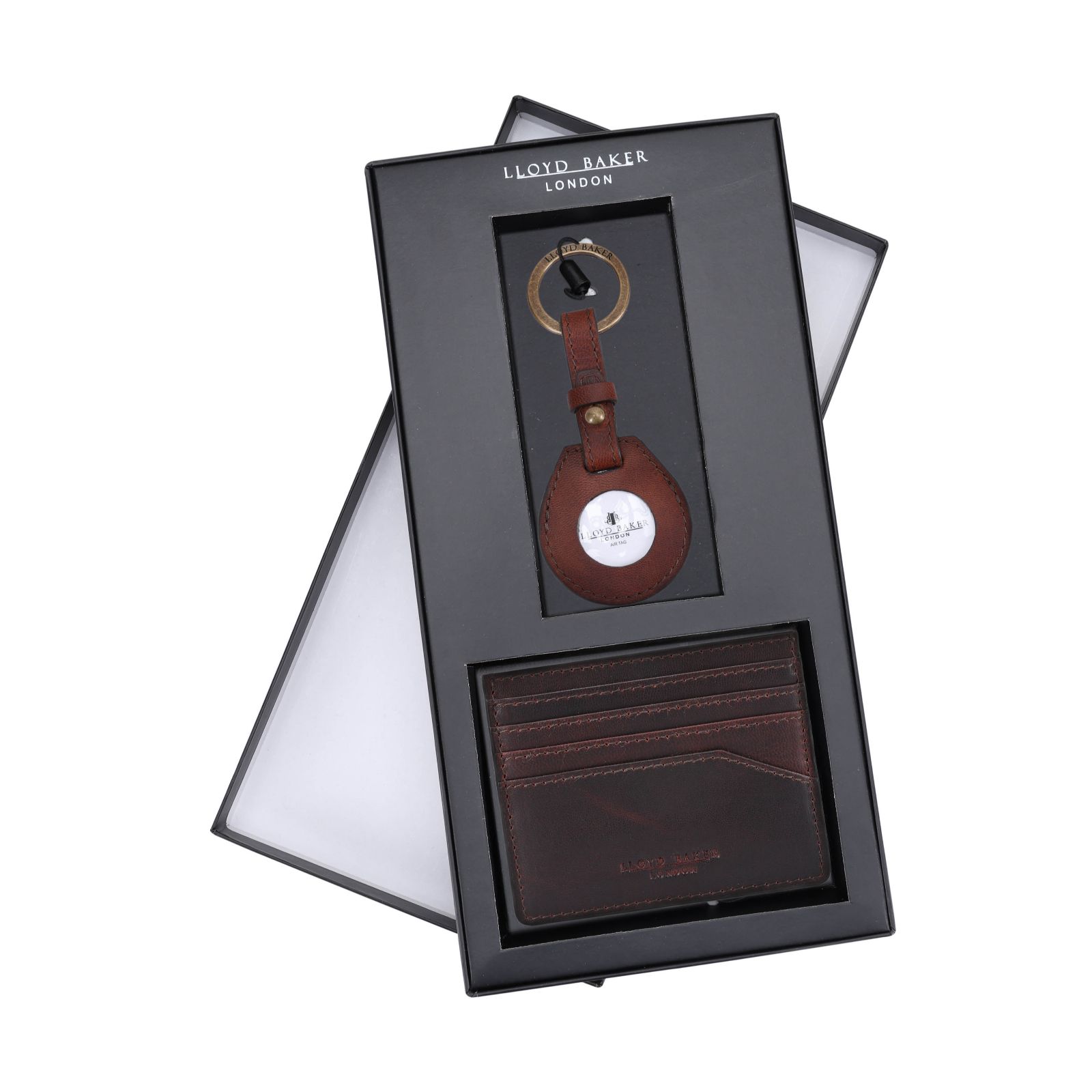 Lloyd Baker Mens Leather Card Holder & Airtag Keyring Set