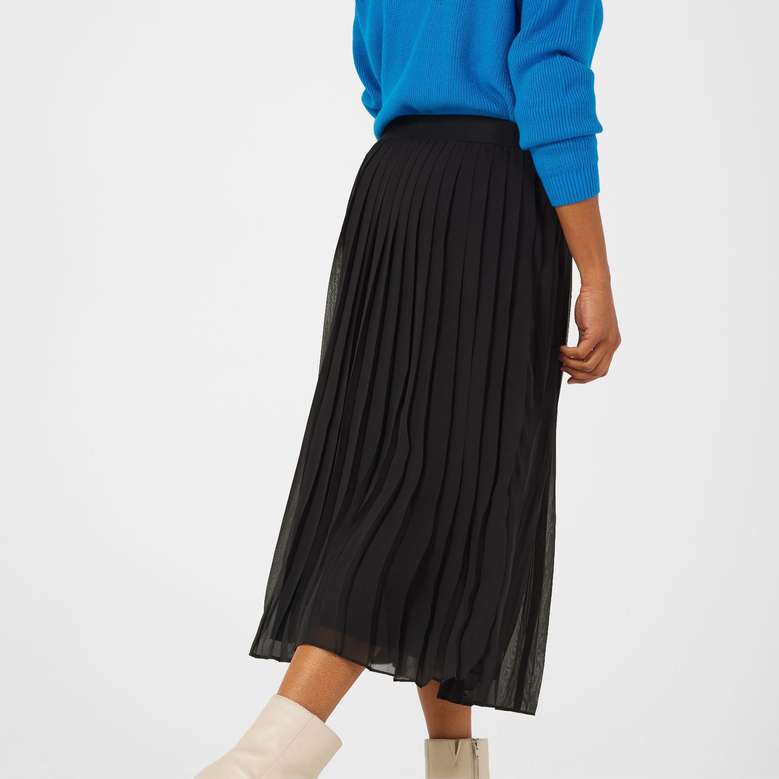 ICHI Nally Pleated Skirt - QVC UK