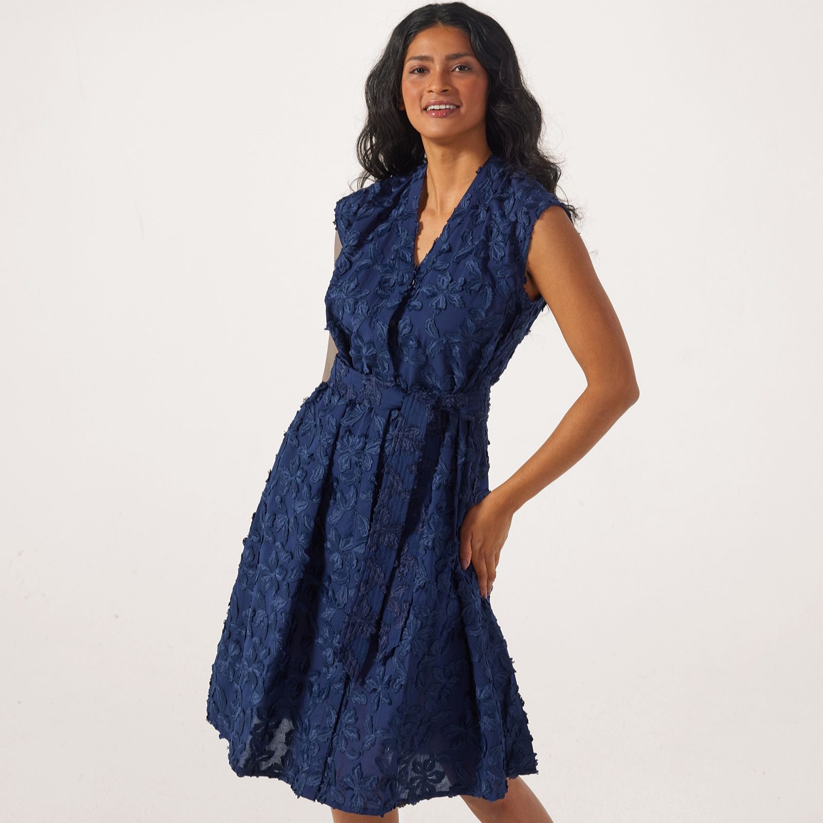 MarlaWynne Collection Novelty Clip Jacquard Midi Dress