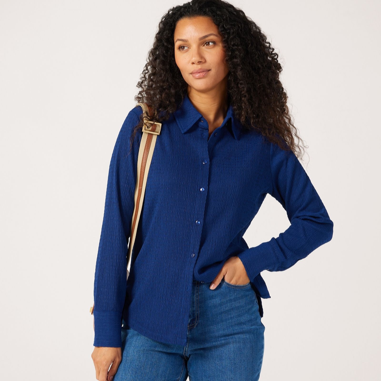 Ruth Langsford Crinkle Textured Jersey Shirt