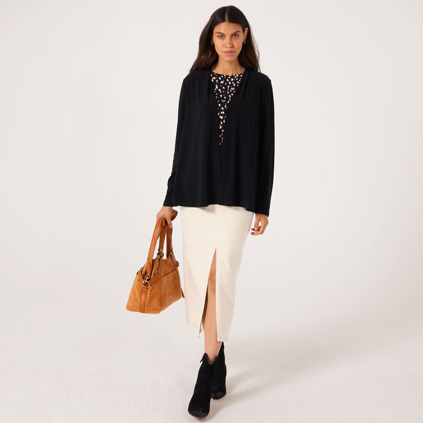 Kim & Co Deluxe Brazil Jersey Cardigan with Shirring Back Detail