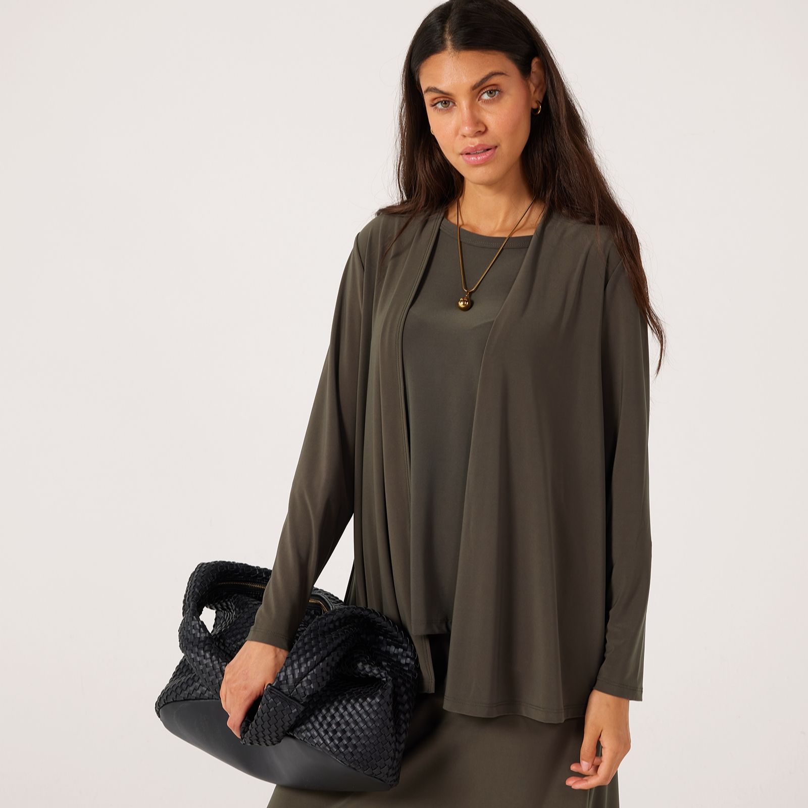 Kim & Co Deluxe Brazil Jersey Cardigan with Shirring Back Detail