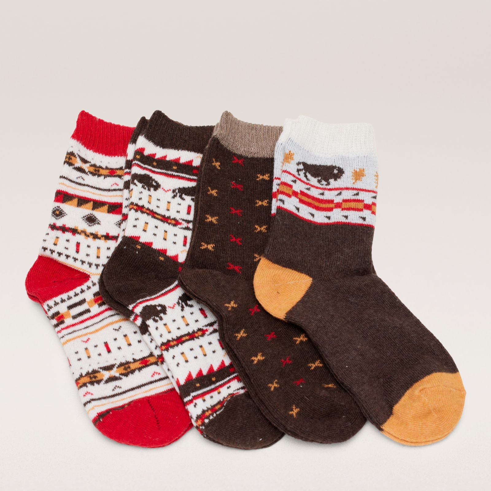 Muk Luks Four-Pack Holiday Boot Socks
