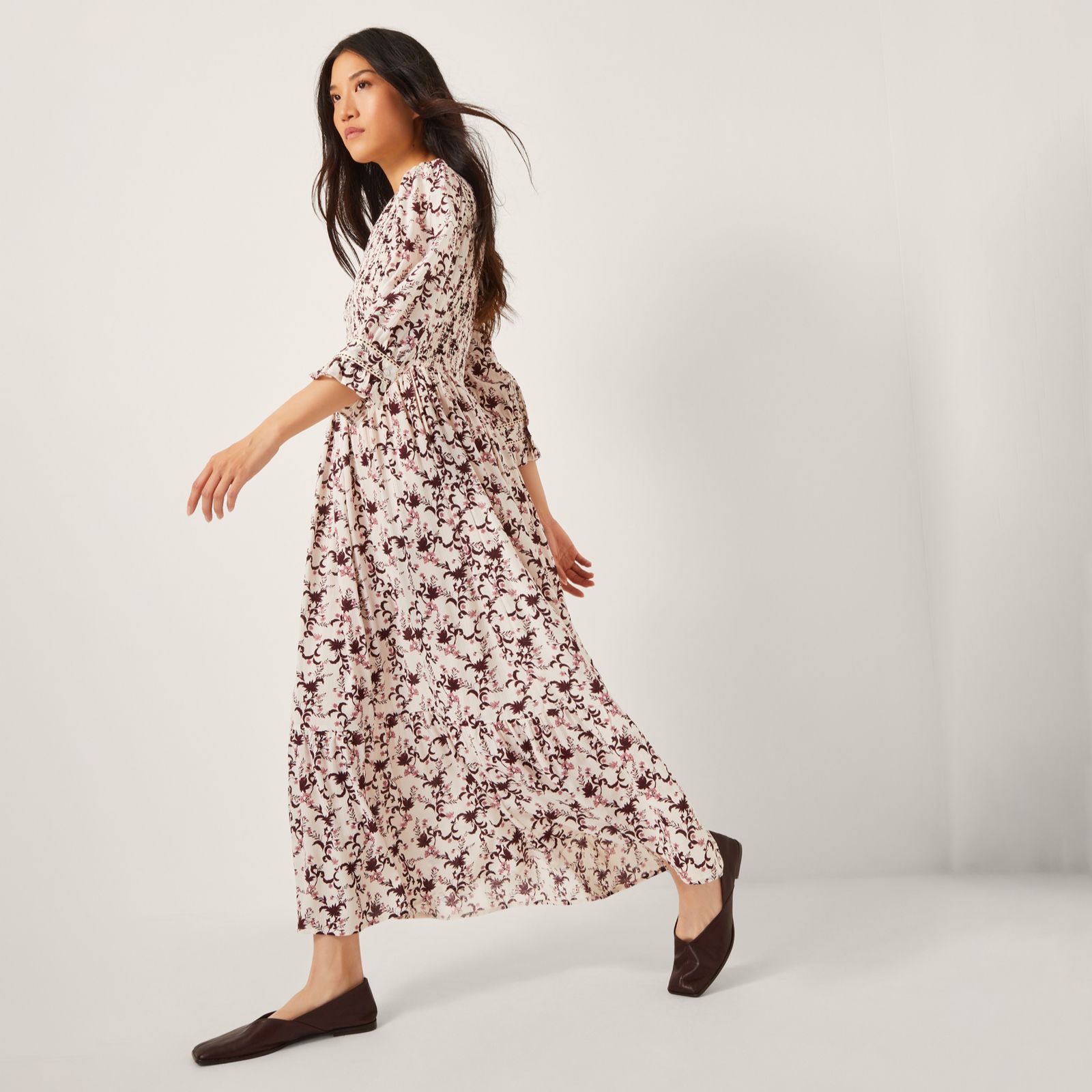 Monsoon Jacqueline Print Midi Dress