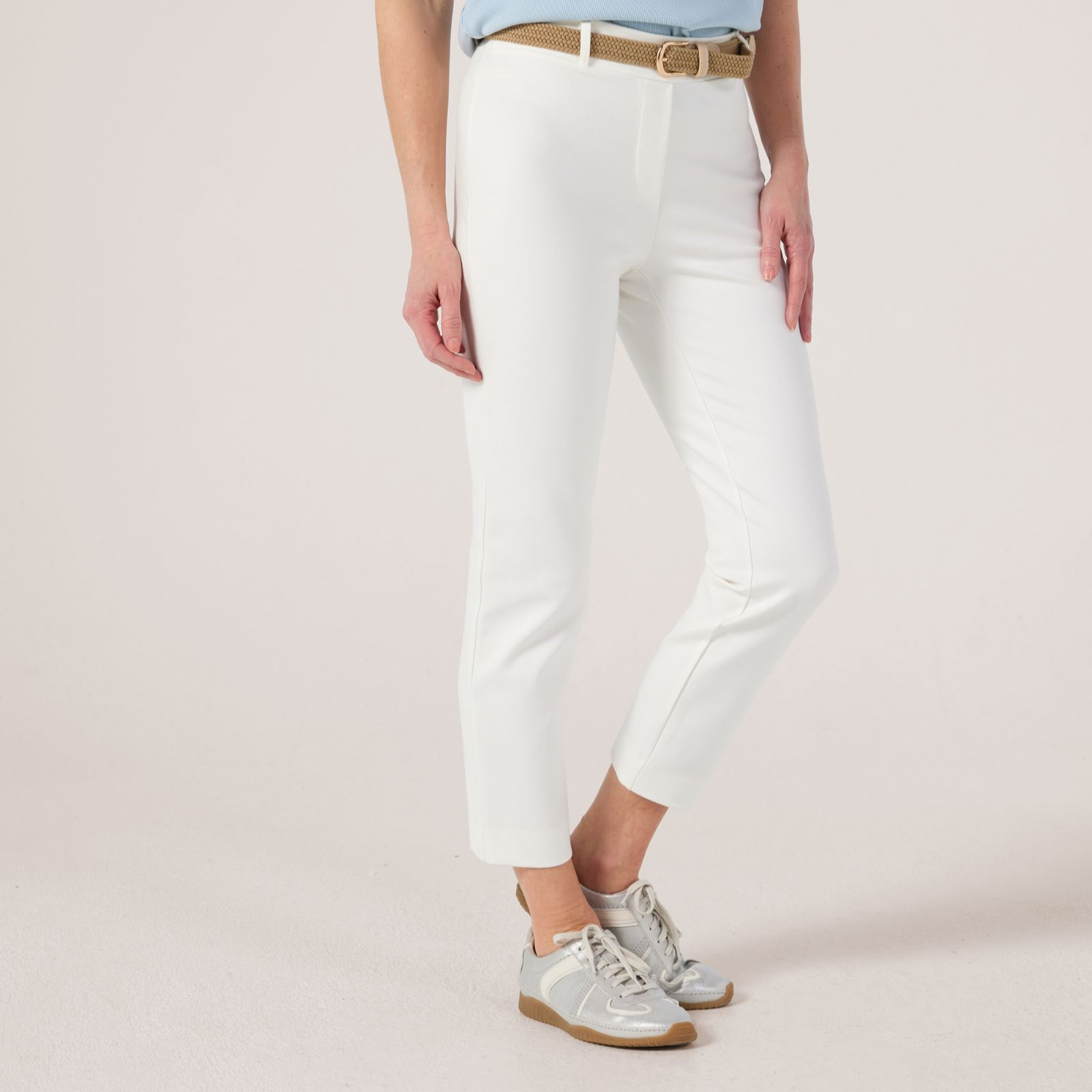 Kim & Co Stretch Ponte Jersey Sleek Ankle Narrow Leg Trousers Standard