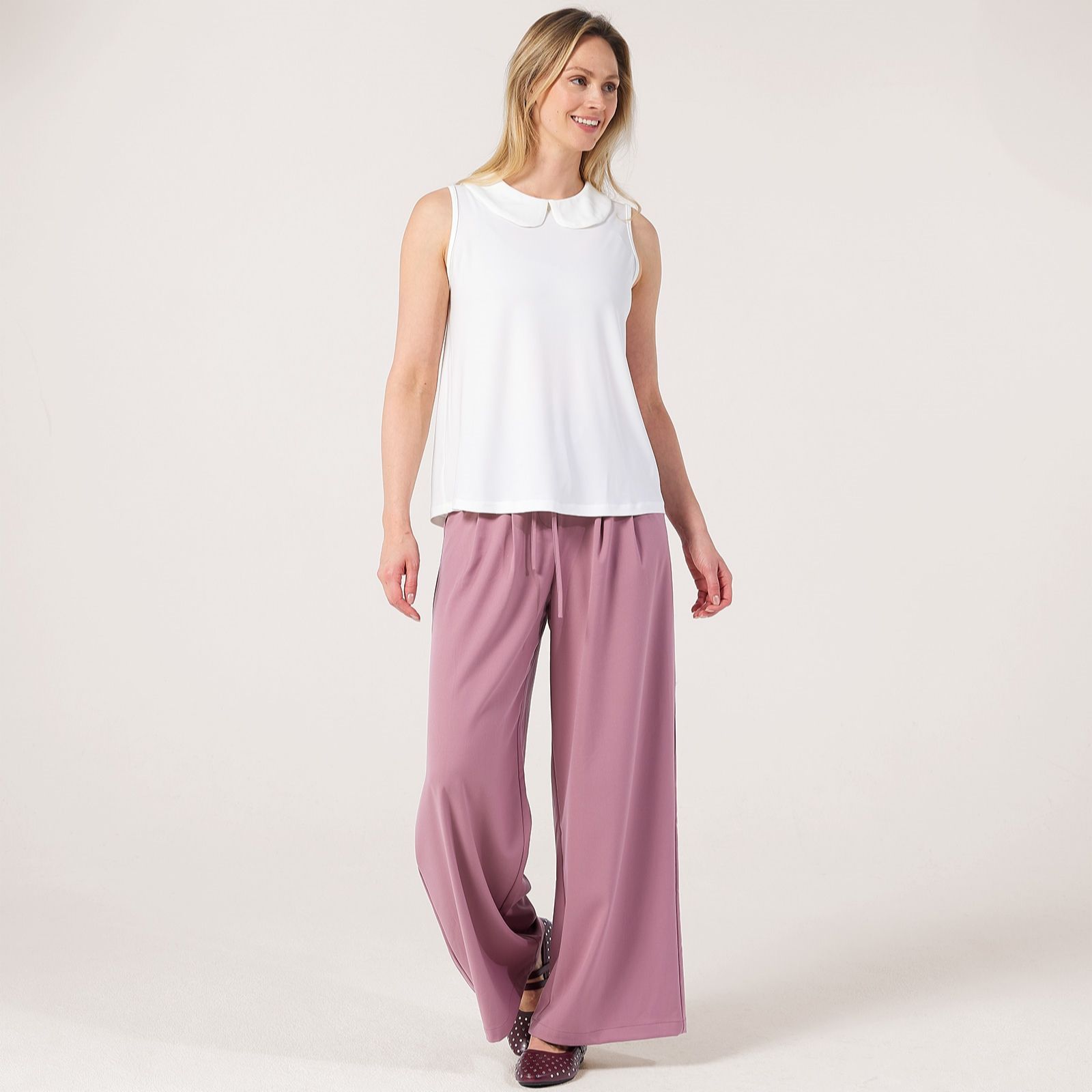 Kim & Co Deluxe Brazil Knit Peter Pan Collar Top