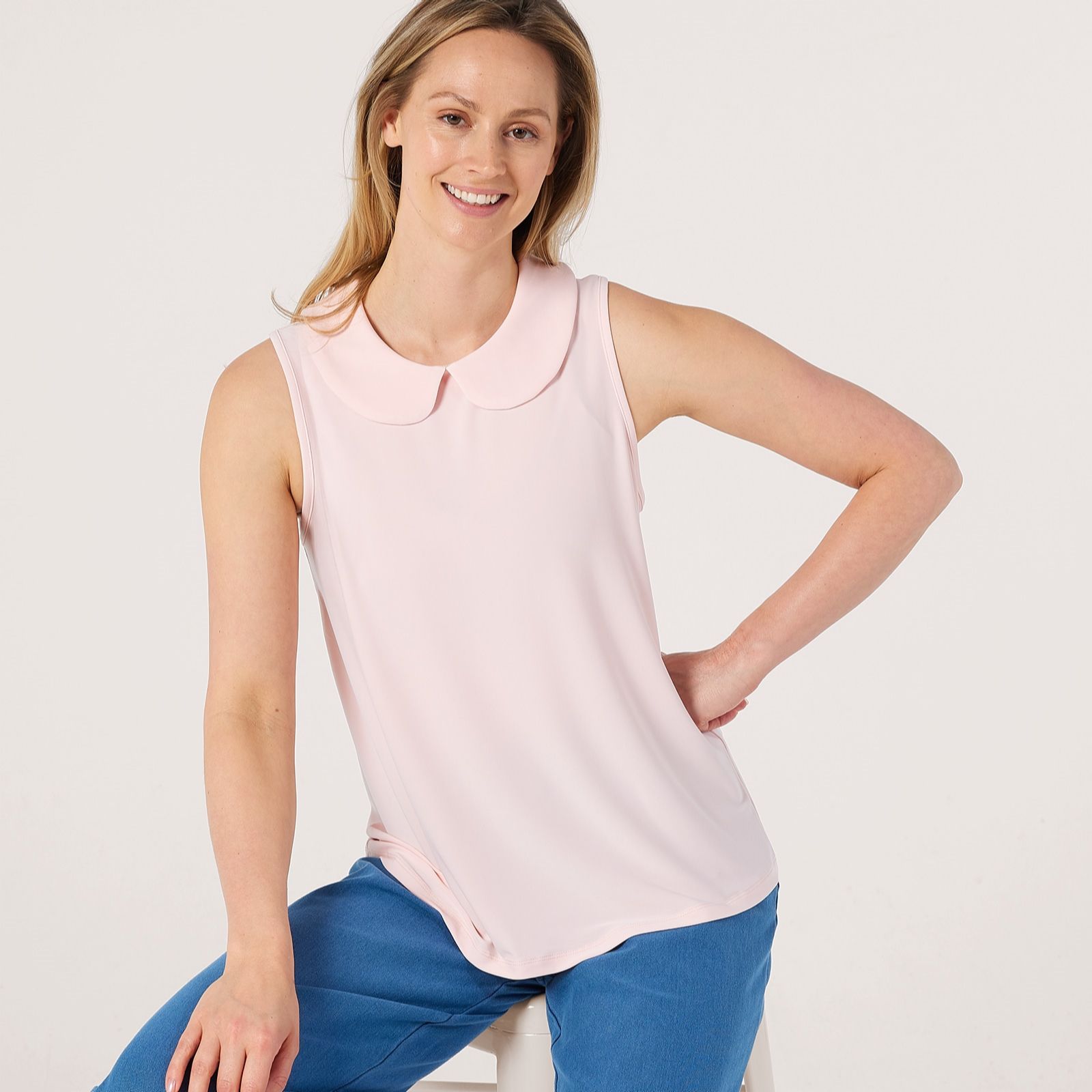 Kim & Co Deluxe Brazil Knit Peter Pan Collar Top