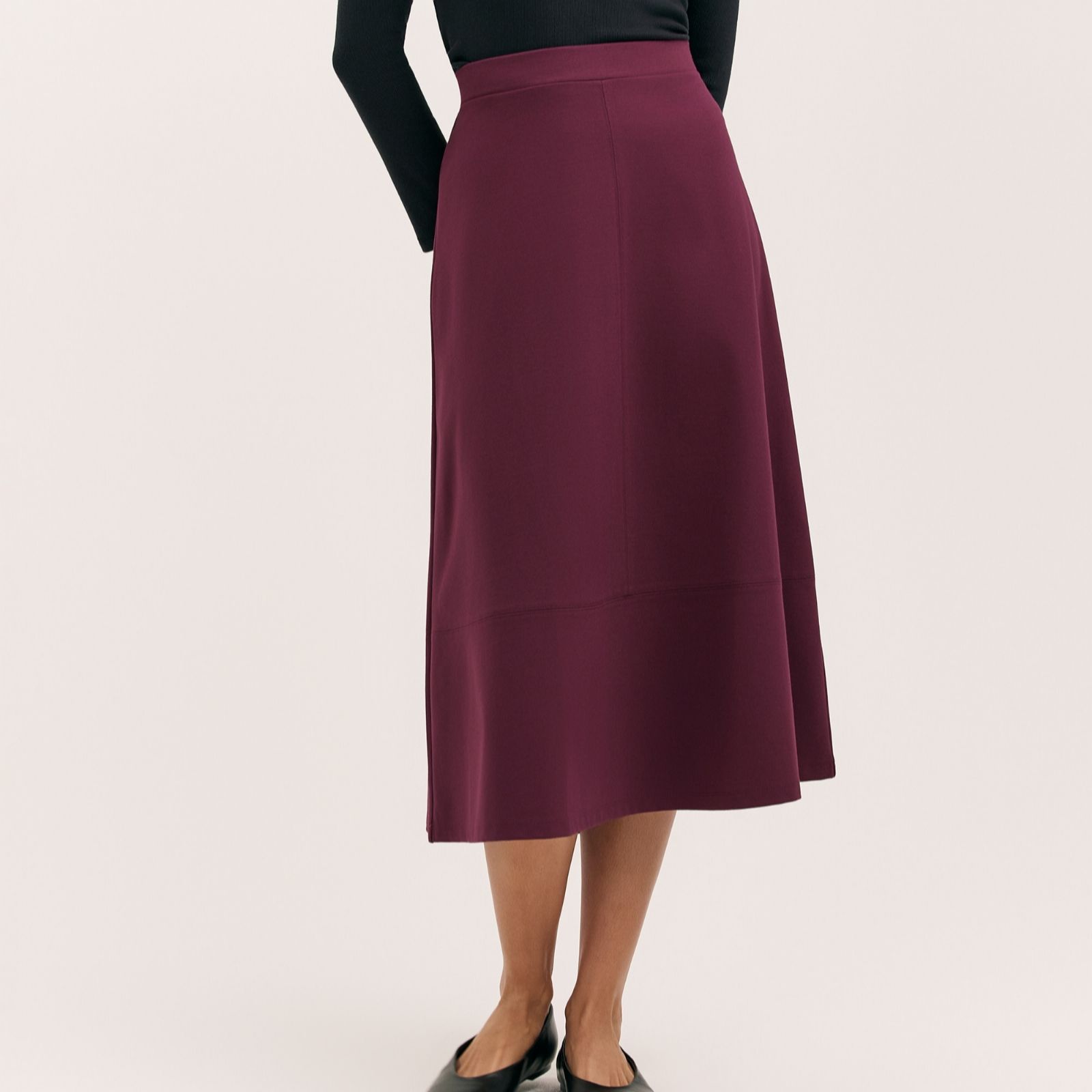 Finery London Mikia Ponte Panel Skirt with Stretch Waist