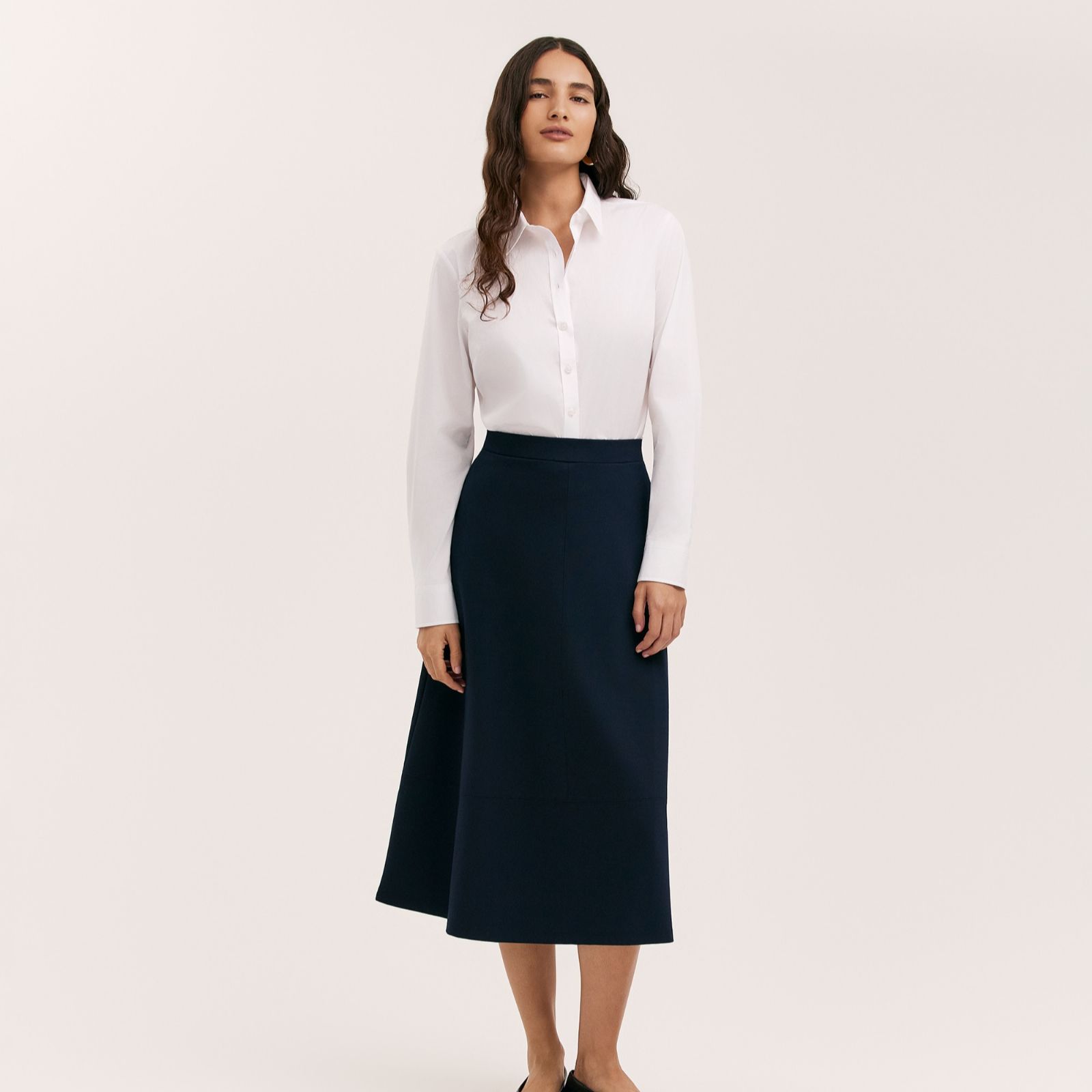 Finery London Mikia Ponte Panel Skirt with Stretch Waist