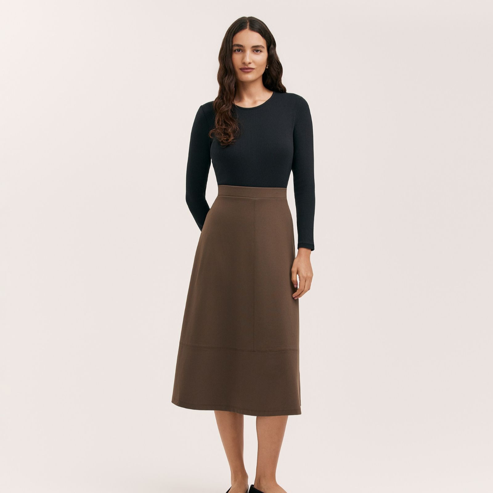 Finery London Mikia Ponte Panel Skirt with Stretch Waist