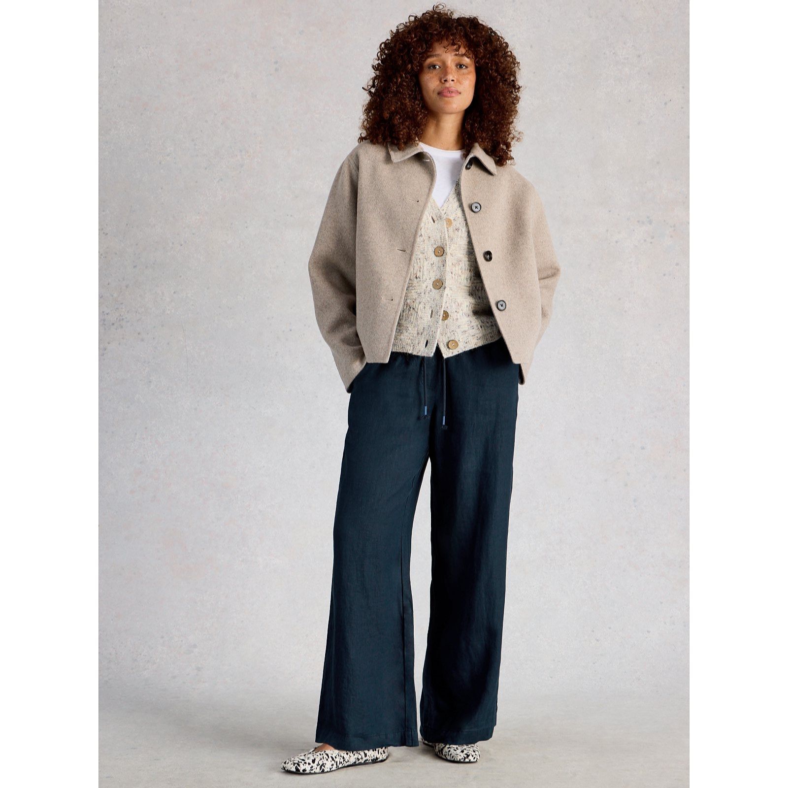 White Stuff Ally Linen Wide Leg Trouser