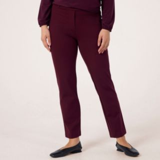 Kim & Co Strech Ponte Jersey Nina Narrow Leg Petite Trousers with Belt Loops