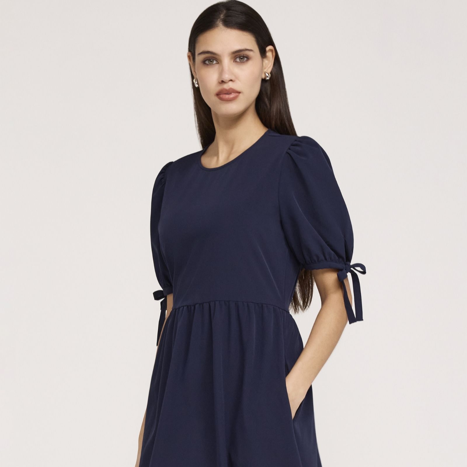 Finery London Jessa Crepe Tie Sleeve Midi Dress Standard