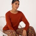 Ben de Lisi Wool Tencel Blend Long Sleeve Top