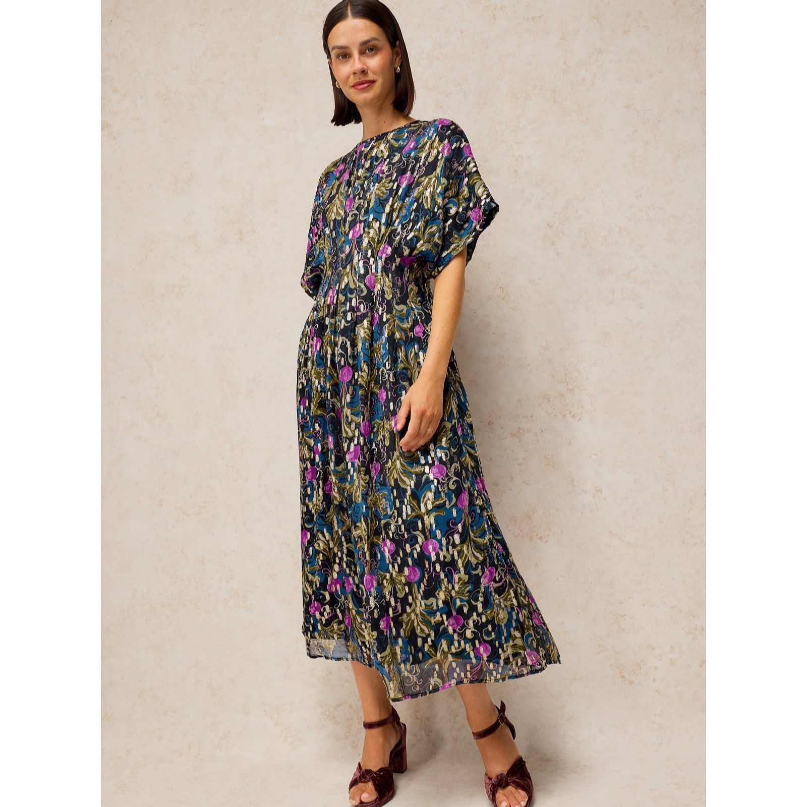White Stuff Katie Pleat Dress Standard