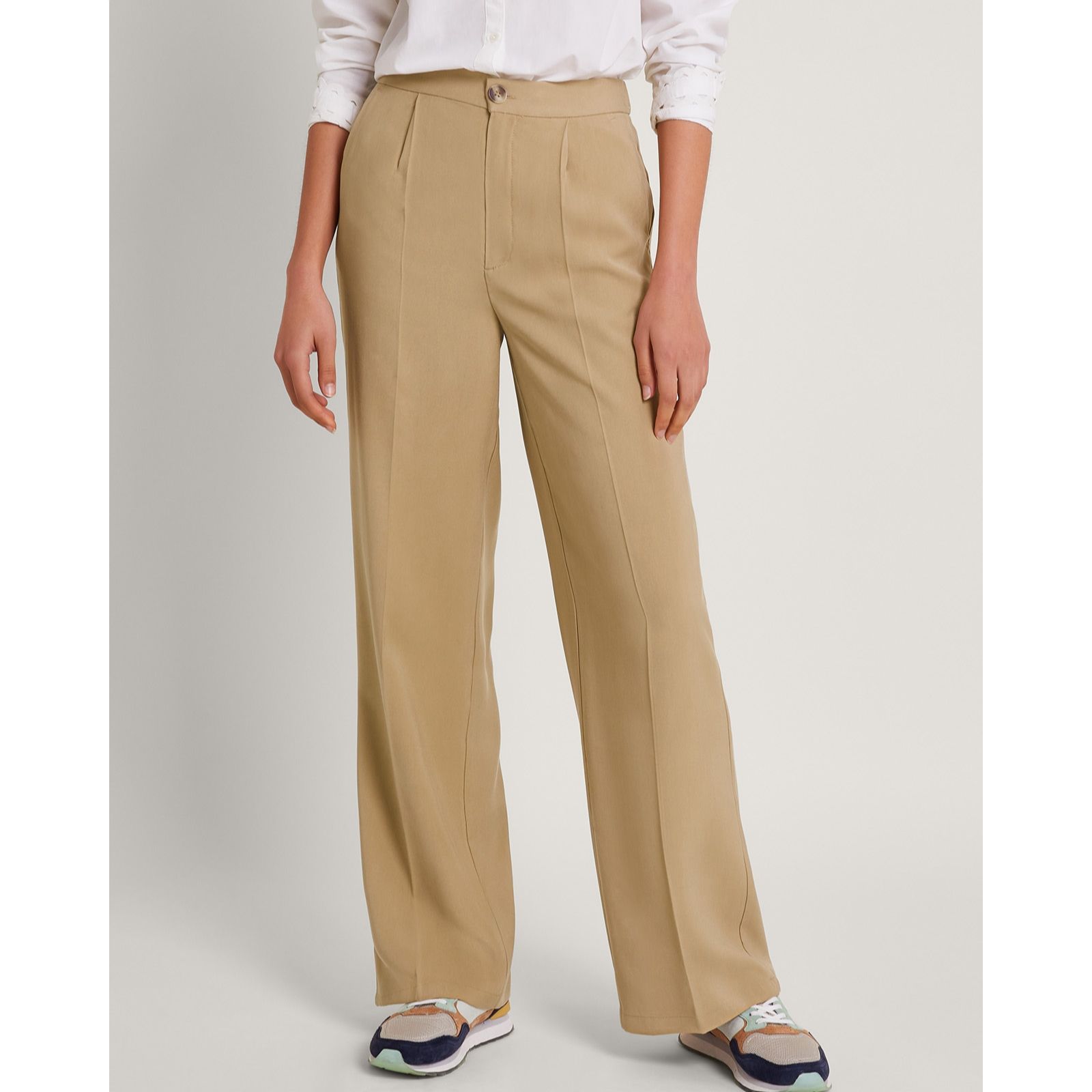 Monsoon Wila Wide Leg Trousers - QVC UK