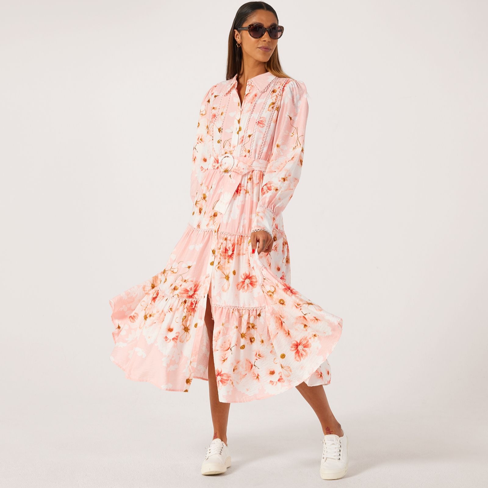 YAS Billa Tiered Shirt Dress