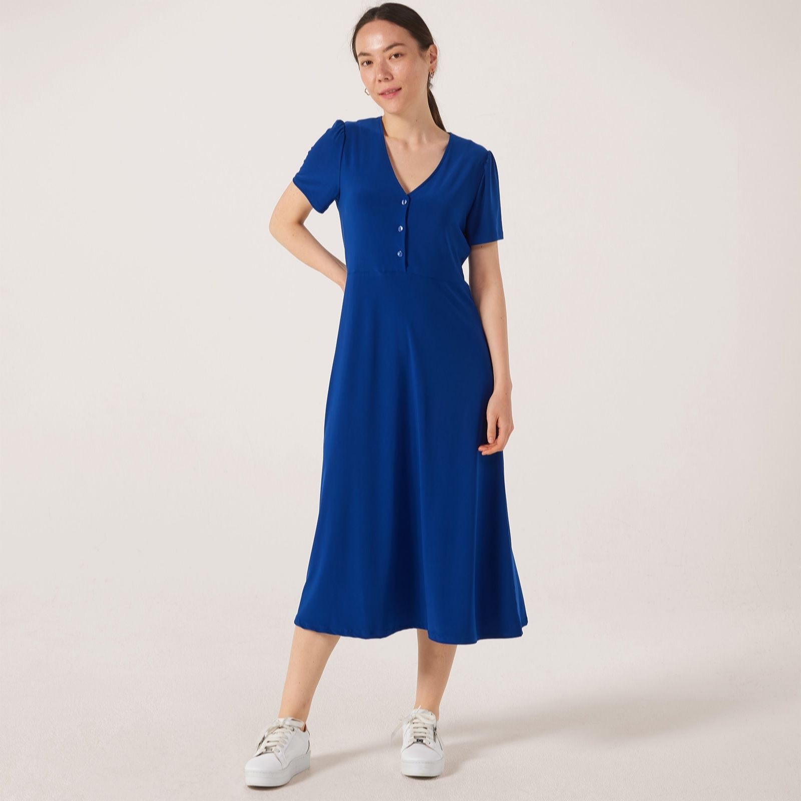 Kim & Co Printed Brazil Jersey Short Sleeve Jenny Midi Dress