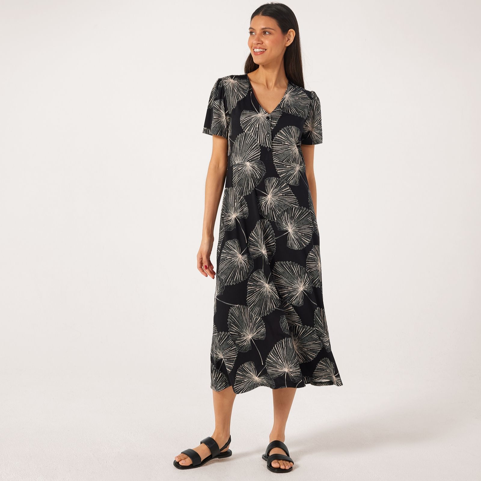 Kim & Co Printed Brazil Jersey Short Sleeve Jenny Midi Dress