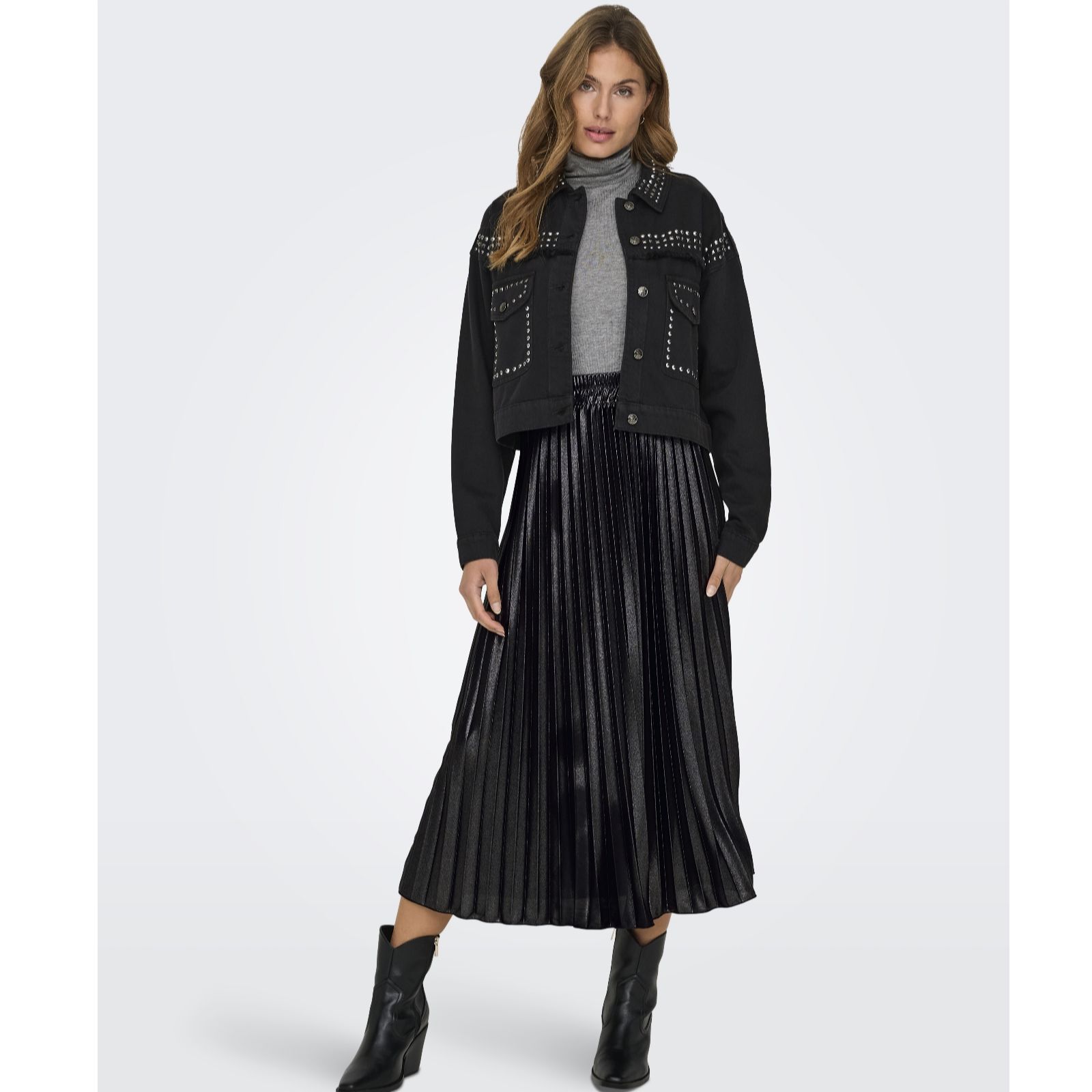 Only Lyon Pleated Shine Skirt
