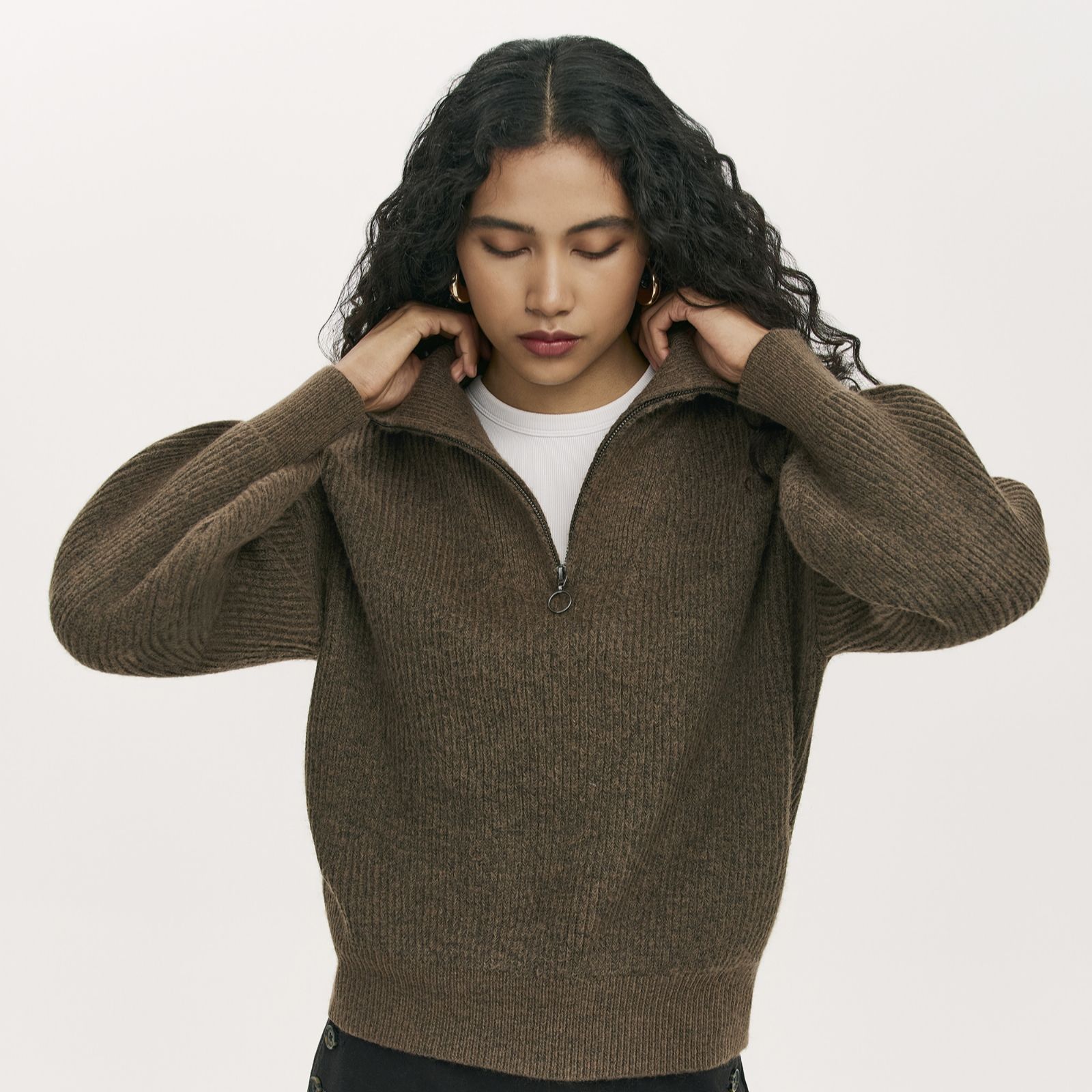 Finery London Maddy Knitted Zip-Up Jumper