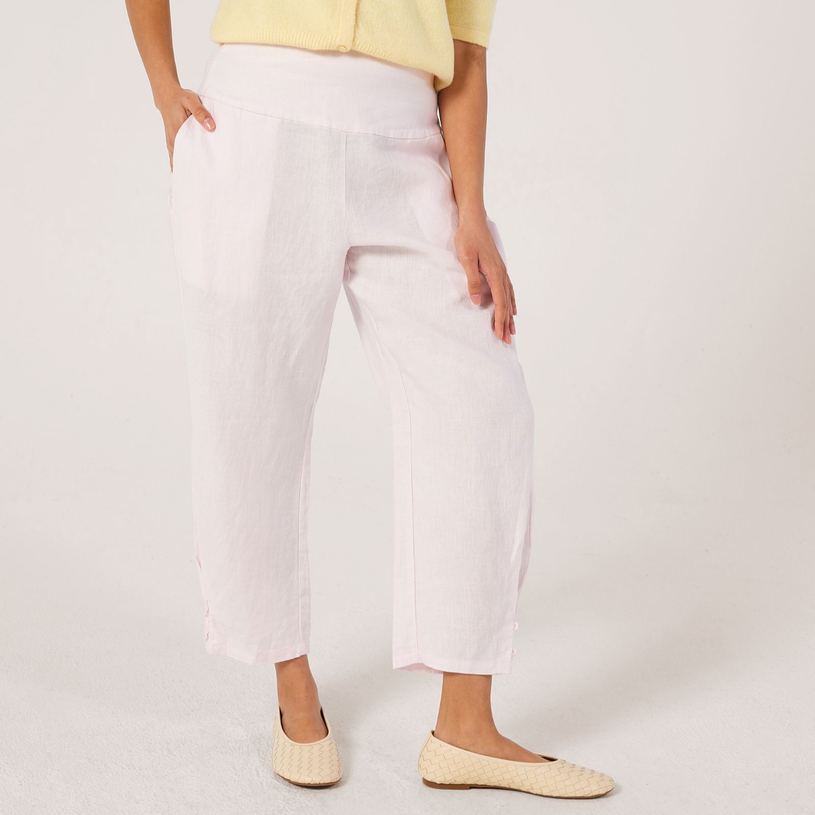 Masai Copenhagen Penna 100% Linen Cropped Trouser with Stretch Waist