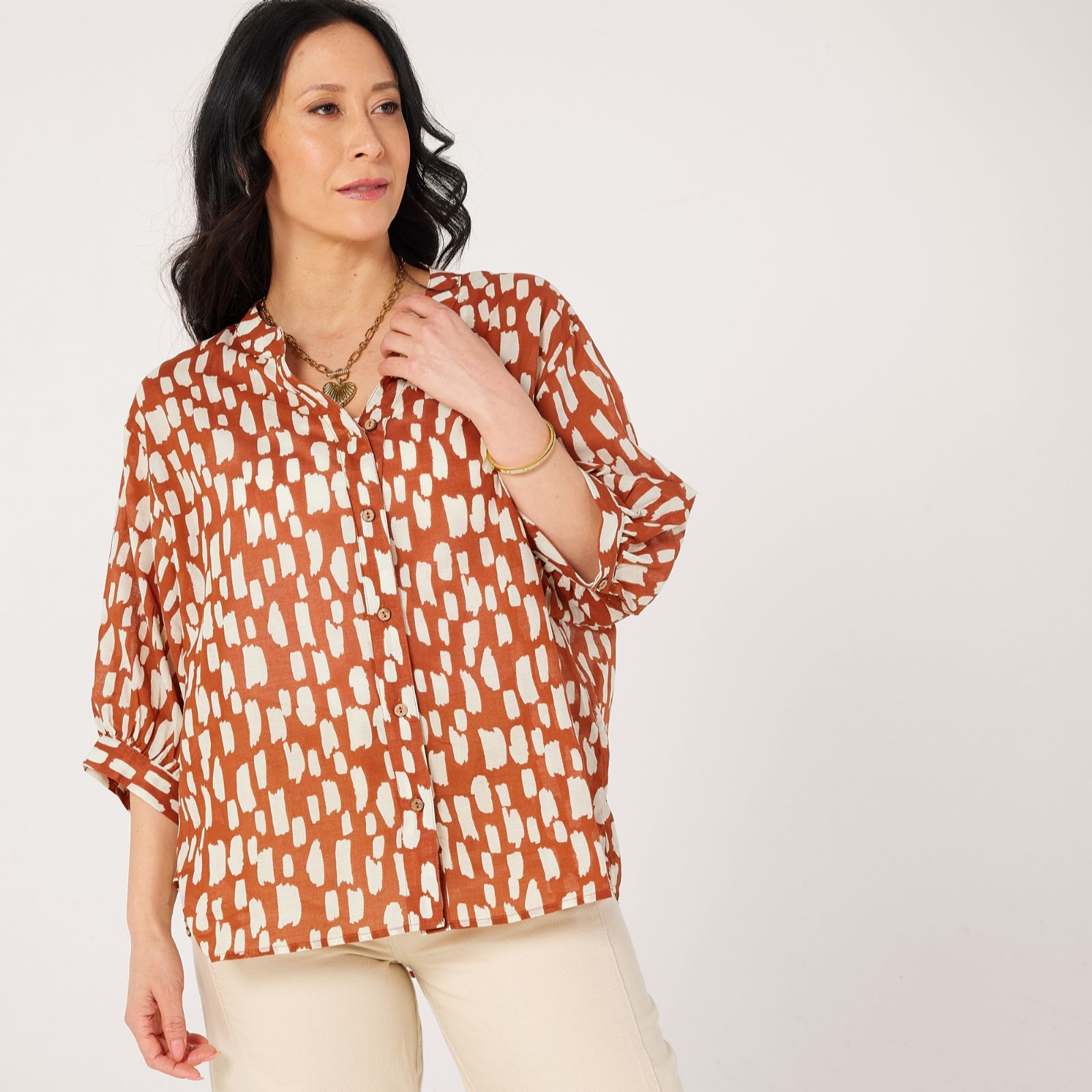 Izabel London Abstract Print Shirt