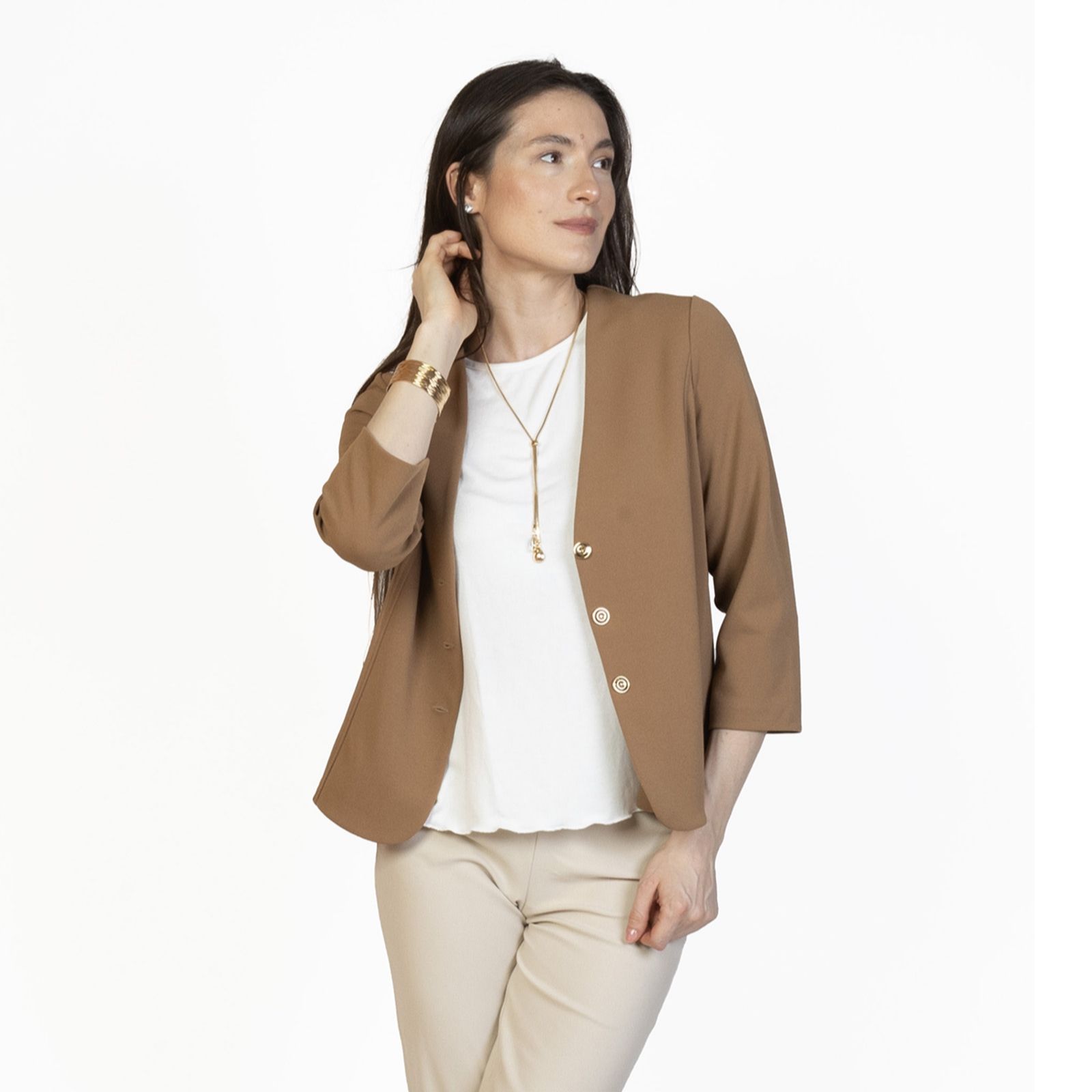 Kim & Co Ponte Crepe 3/4 Sleeve Blazer