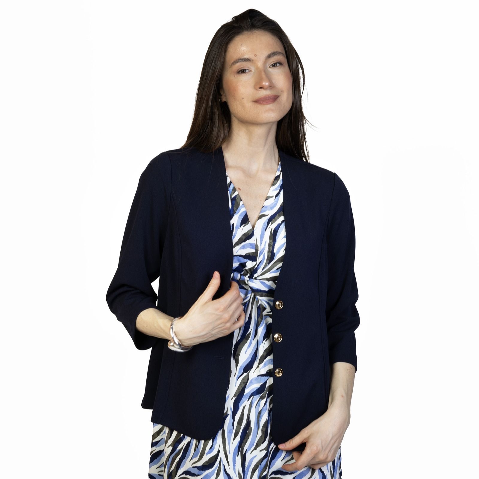 Kim & Co Ponte Crepe 3/4 Sleeve Blazer