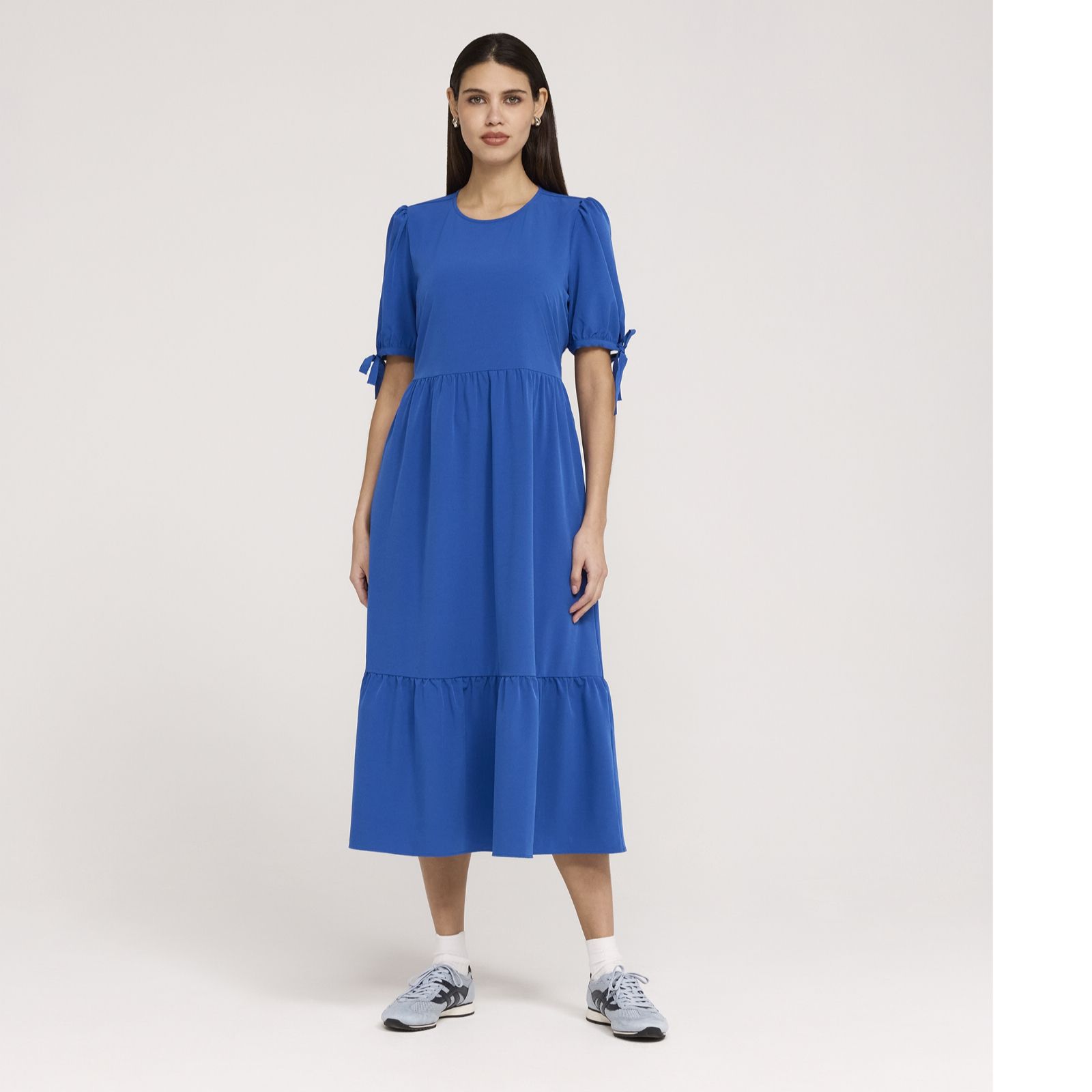 Finery London Jessa Crepe Tie Sleeve Midi Dress Petite
