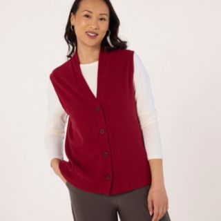 Kim & Co Luxe Knit Extended Shoulder Vest Cardigan