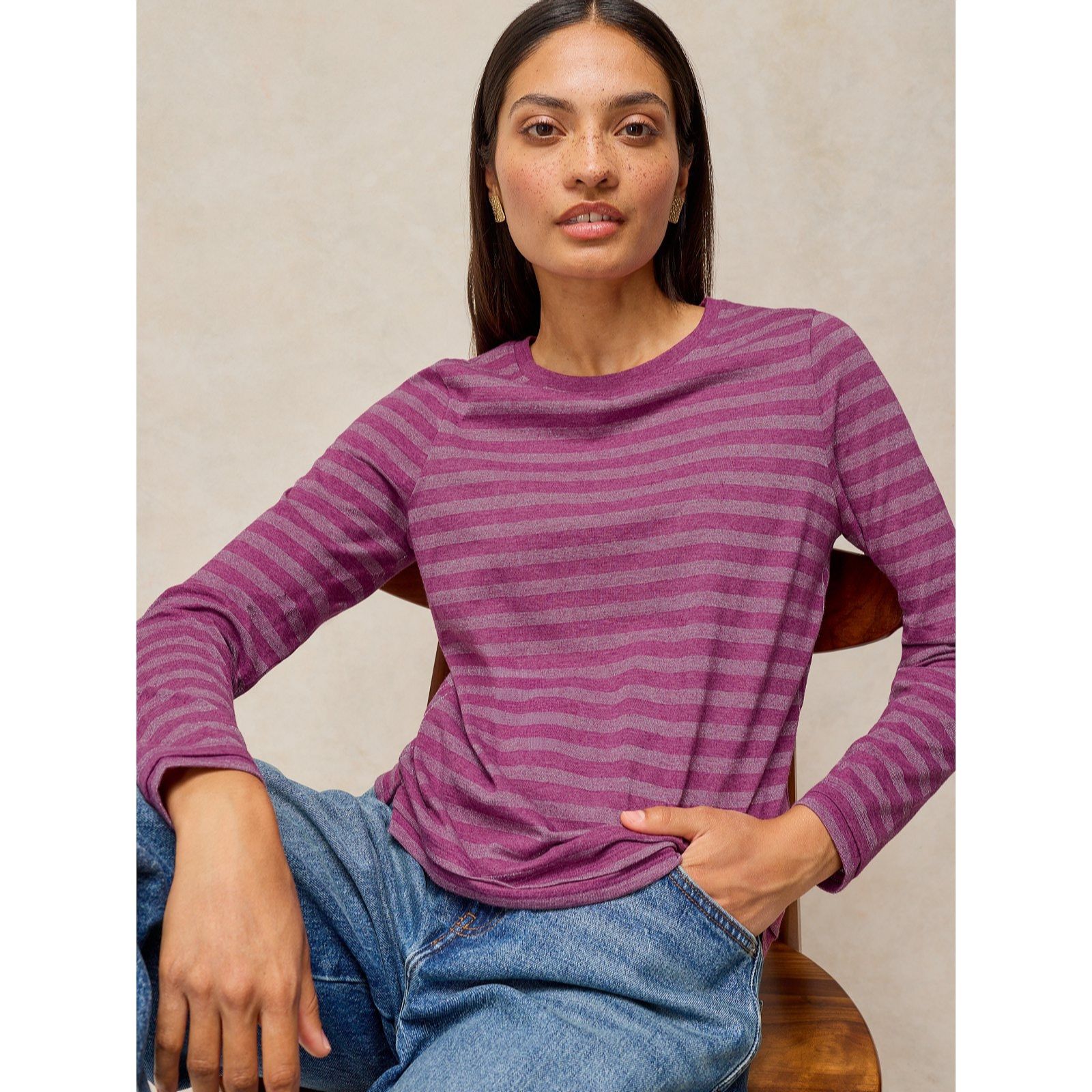 White Stuff Clara Stripe Sparkle Tee