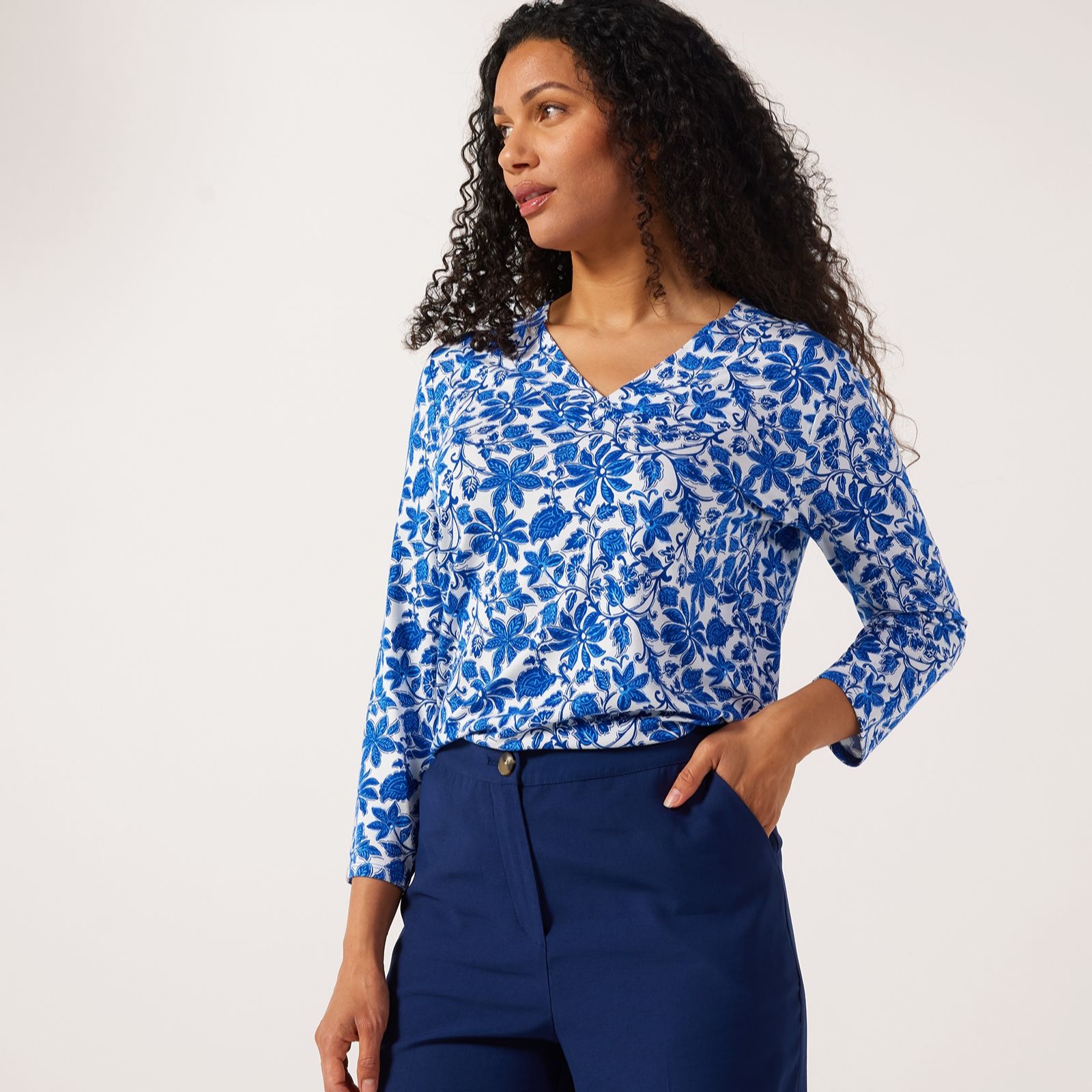 Ruth Langsford V neck Printed top